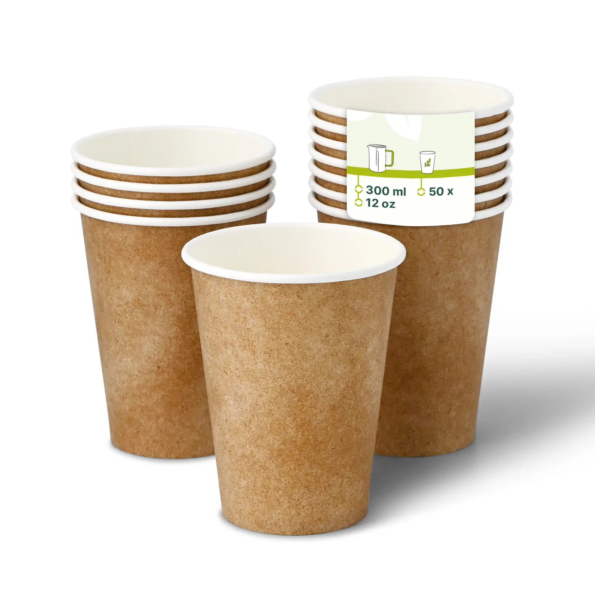 Kartonnen beker 300 ml / 12 oz, Ø 90 mm, kraft dhd045361-pappbecher-300-ml-12-oz-90-mm-braun-innen-weiss