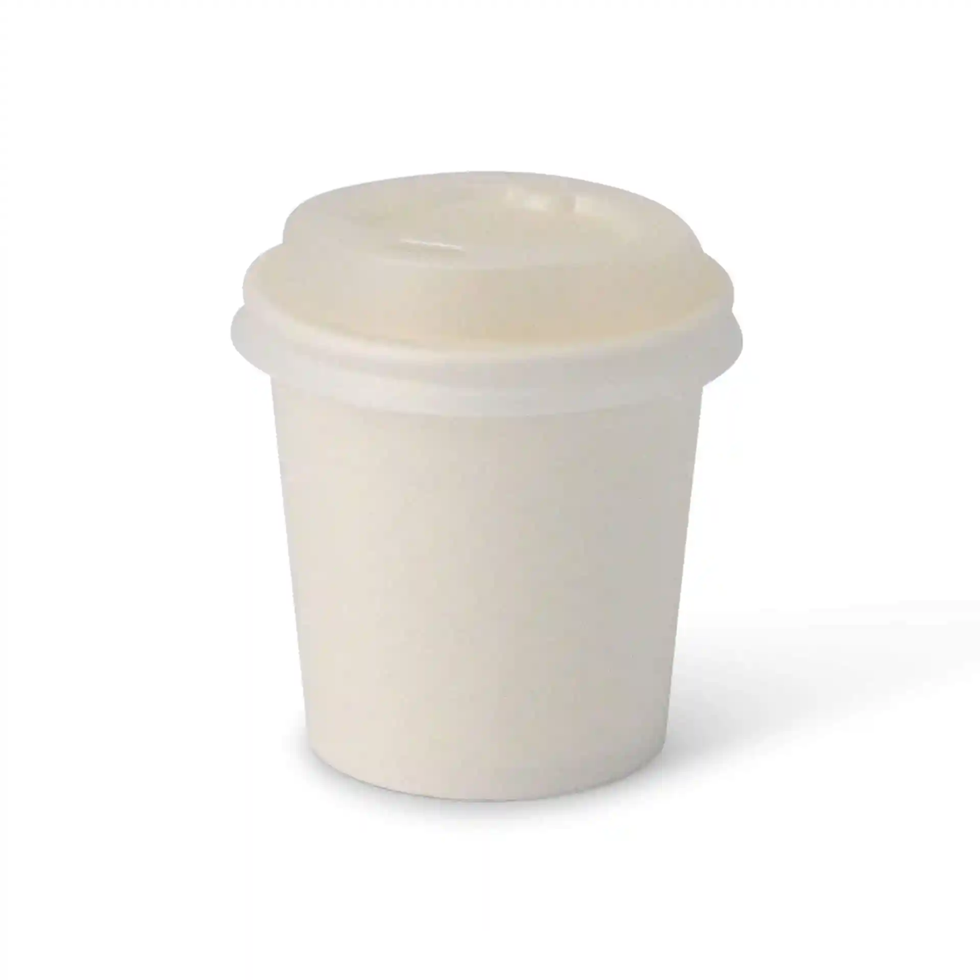 Witte 4 oz papieren beker met ronde vorm en gecoate oppervlakte, met deksel en een diameter van 62 mm.