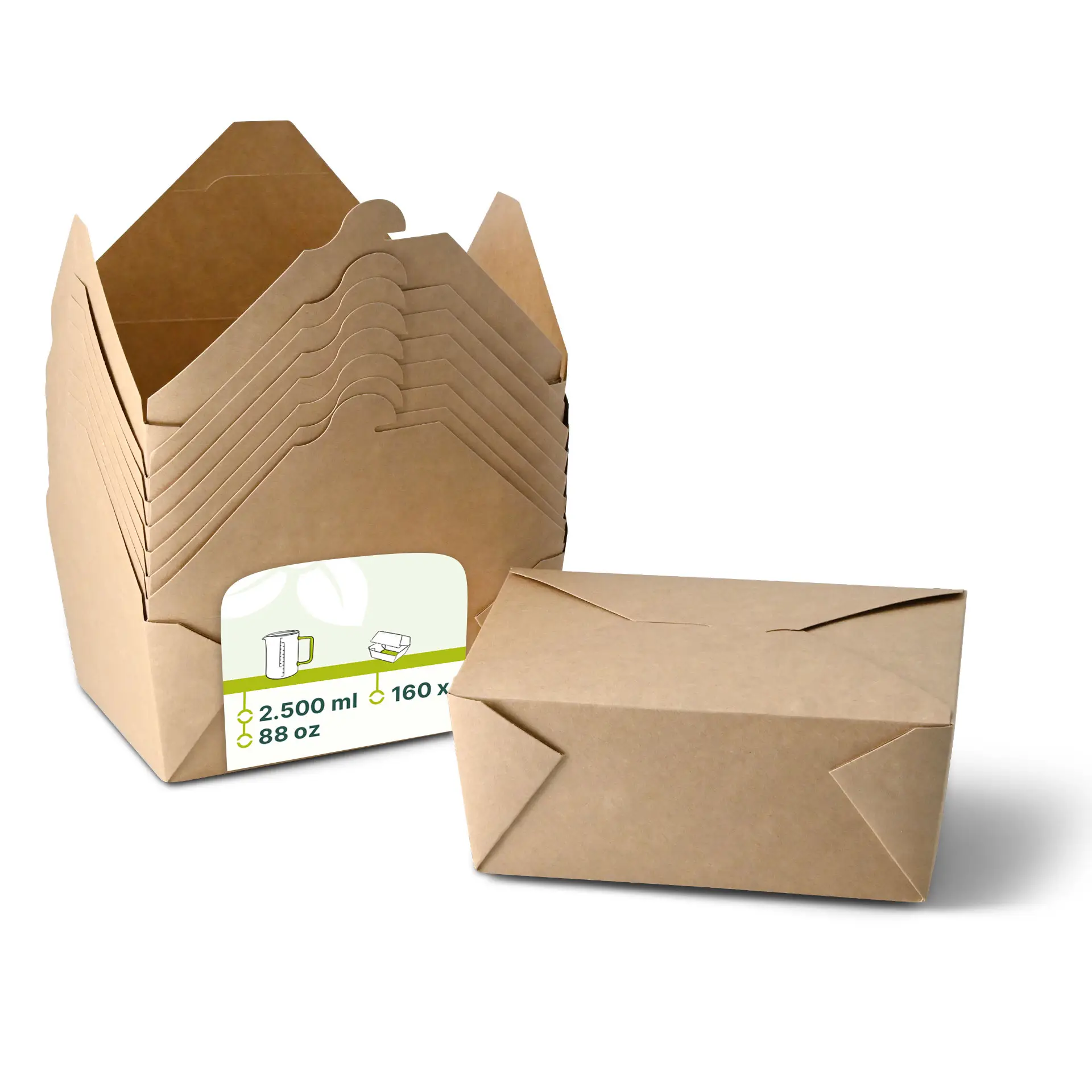 Take-away dozen (gecoat) 2500 ml, bruin