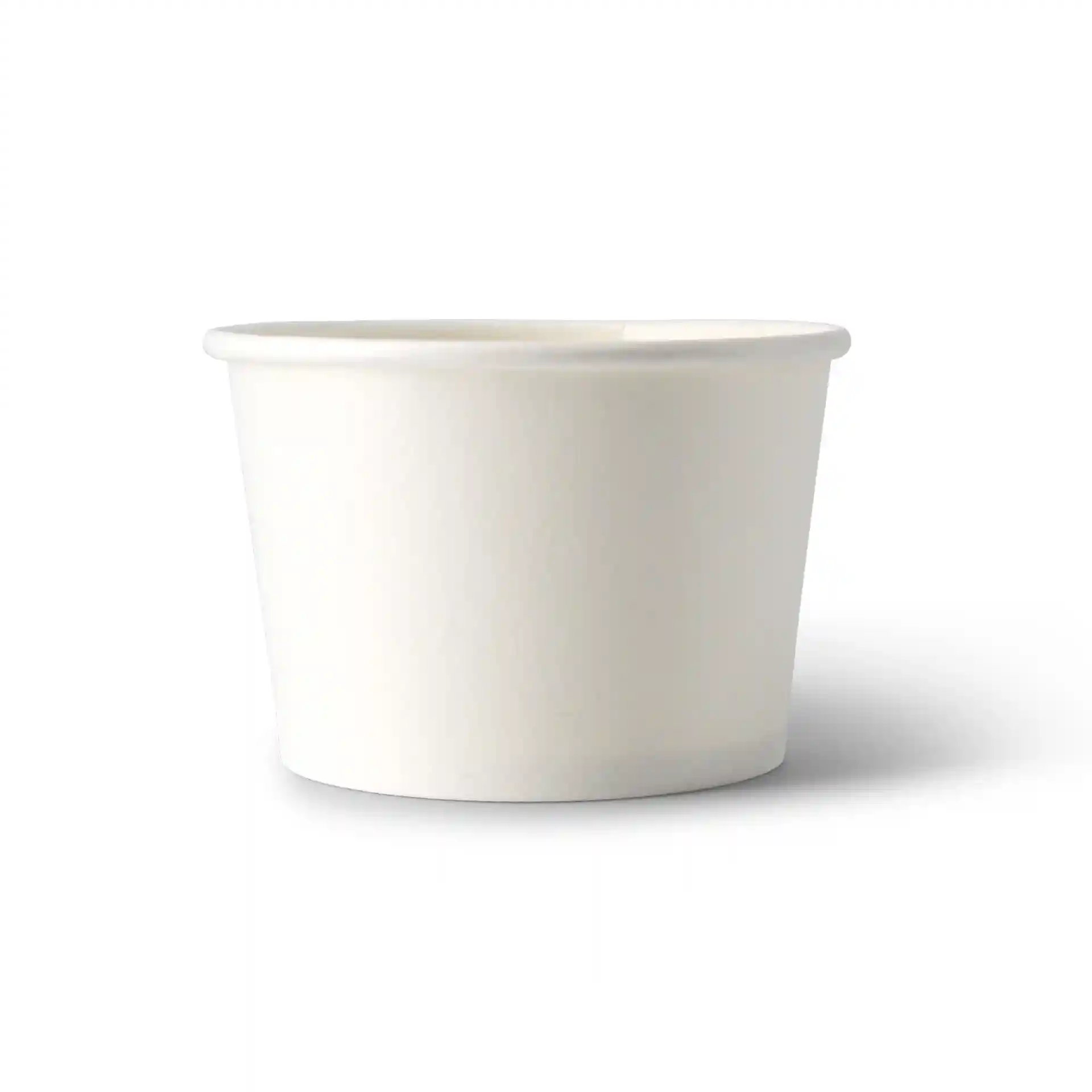 Witte kartonnen ijsbekers met een diameter van 76 mm en een hoogte van 50 mm, inhoud 75 ml.