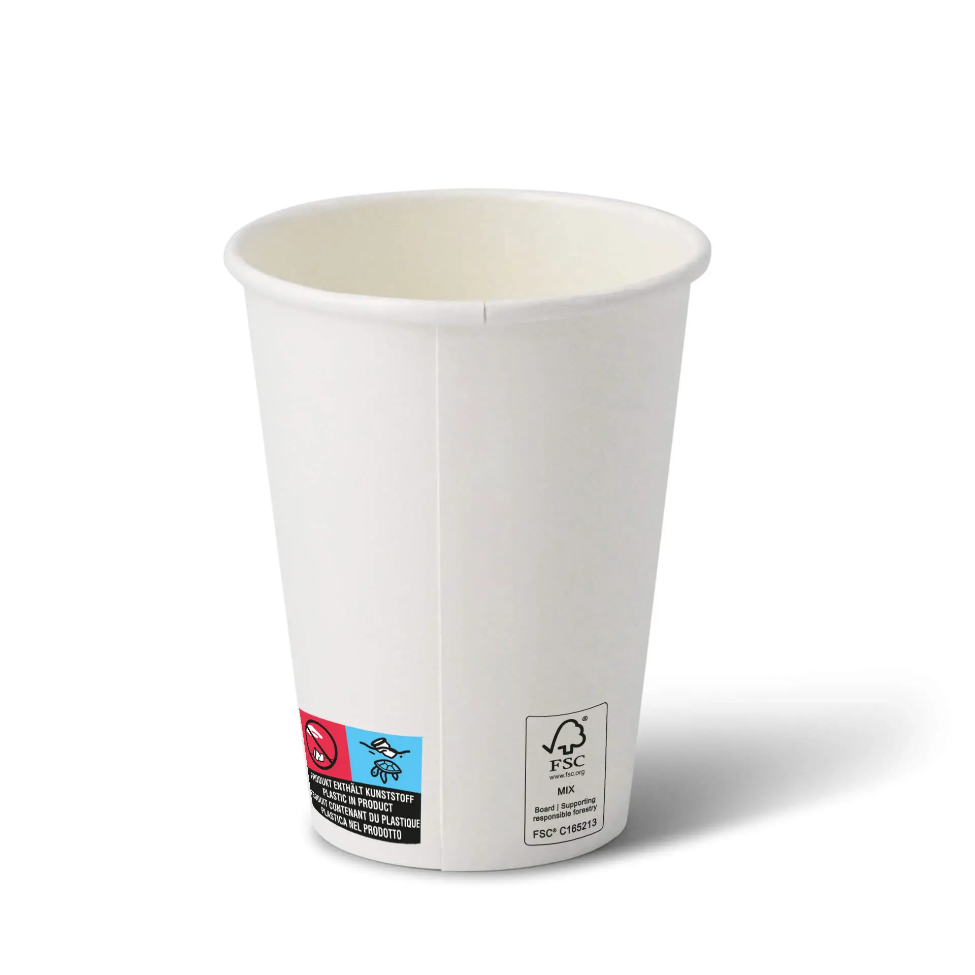 12 oz witte papieren beker met PE-coating; voorzien van een universeel ontwerp geschikt voor verschillende dranken.