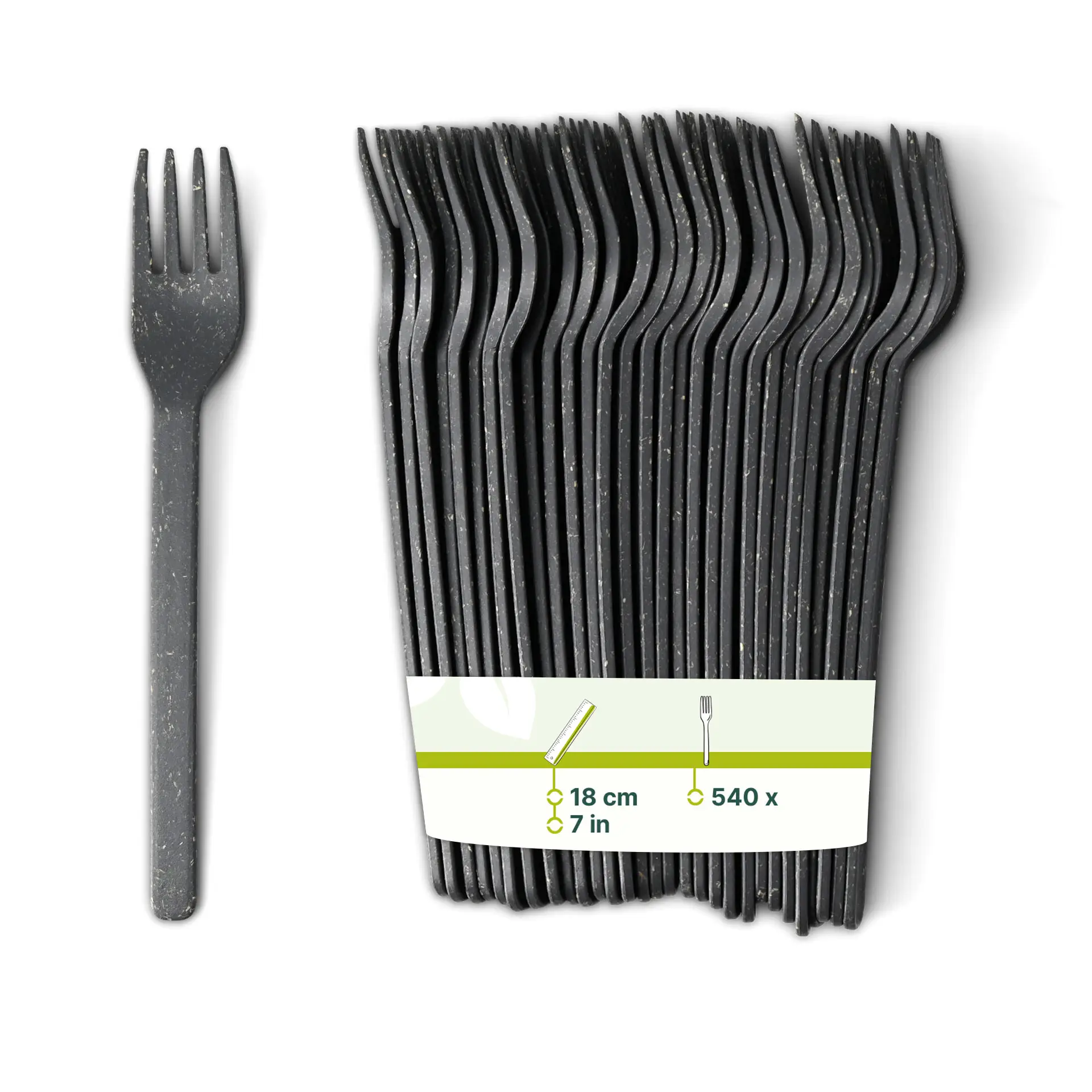 Herbruikbare vorken “merways Cutlery” 18 cm, peper / grijs Herbruikbare vorken “merways Cutlery” 18 cm, peper / grijs