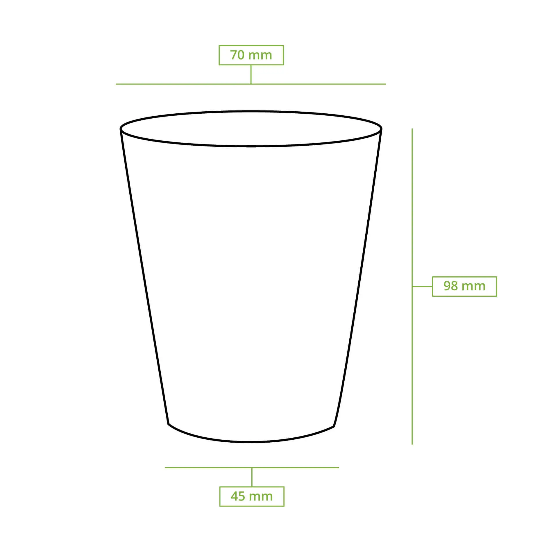 Automatenbeker "EcoUp©" Icons, 180 ml / 7,5 oz, Ø 70 mm, enkelwandig, wit, PLA-coating
