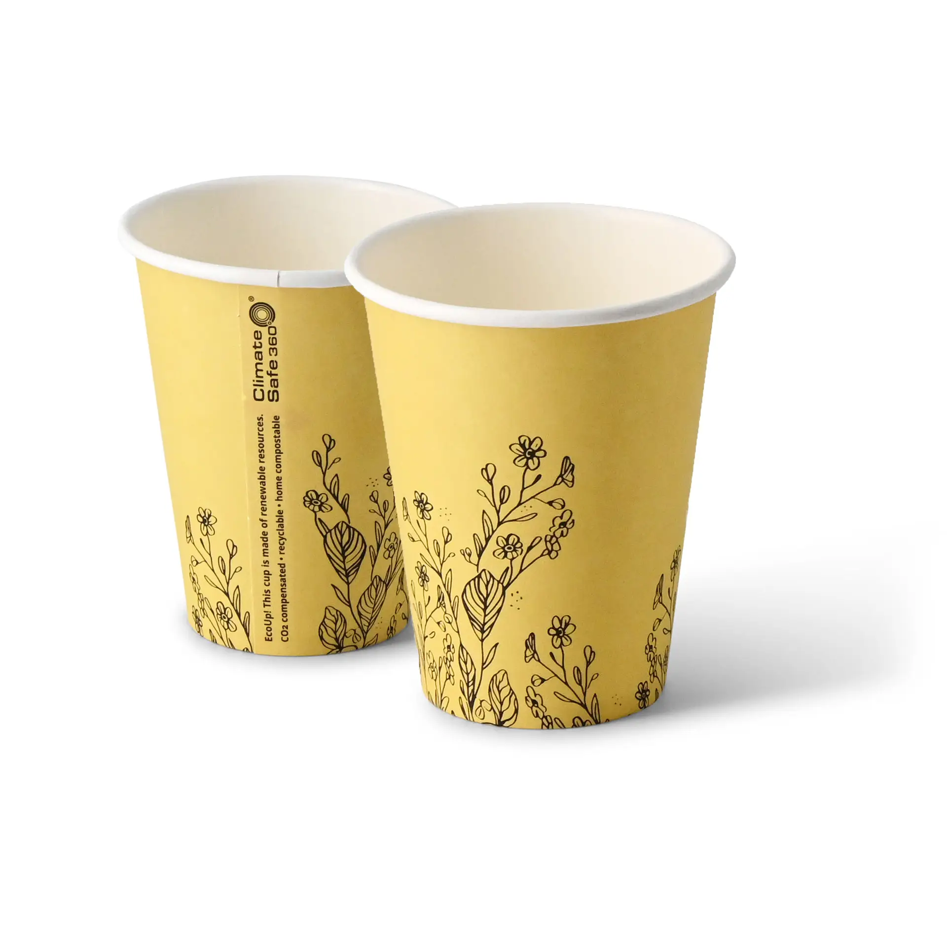Kartonnen bekers lente "Bloemen" 200 ml / 8 oz, Ø 80 mm, geel Kartonnen bekers lente "Bloemen" 200 ml / 8 oz, Ø 80 mm, geel