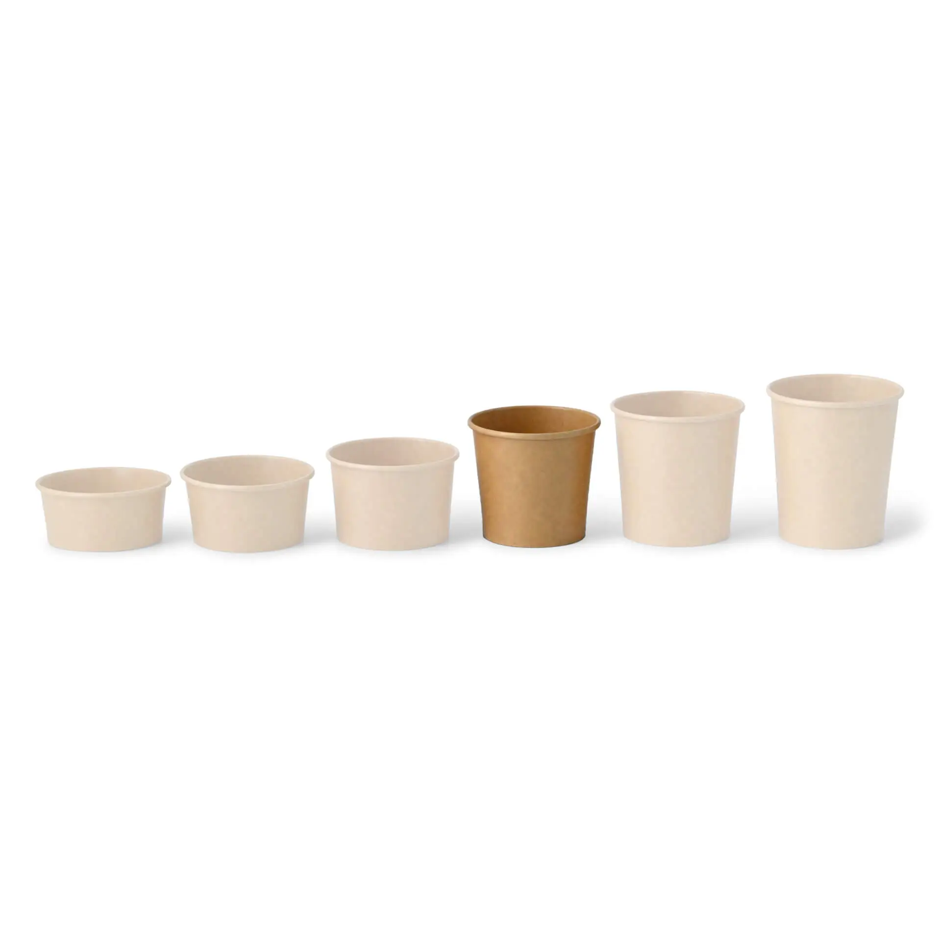 IJsbeker van karton L, 250 ml, 10 oz / max. 350 ml, 12 oz, Ø 92 mm, bruin