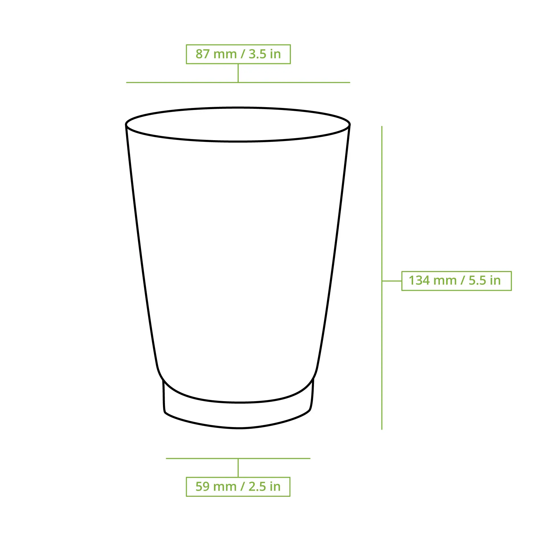 Ribbelbeker / Koffiebeker to go 400 ml / 16 oz, Ø 90 mm, kraft
