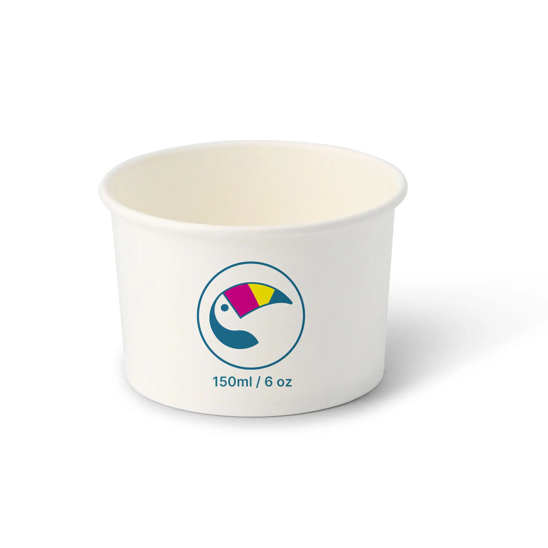 IJsbeker bedrukken, 150 ml / 6 oz, wit, PLA-coating