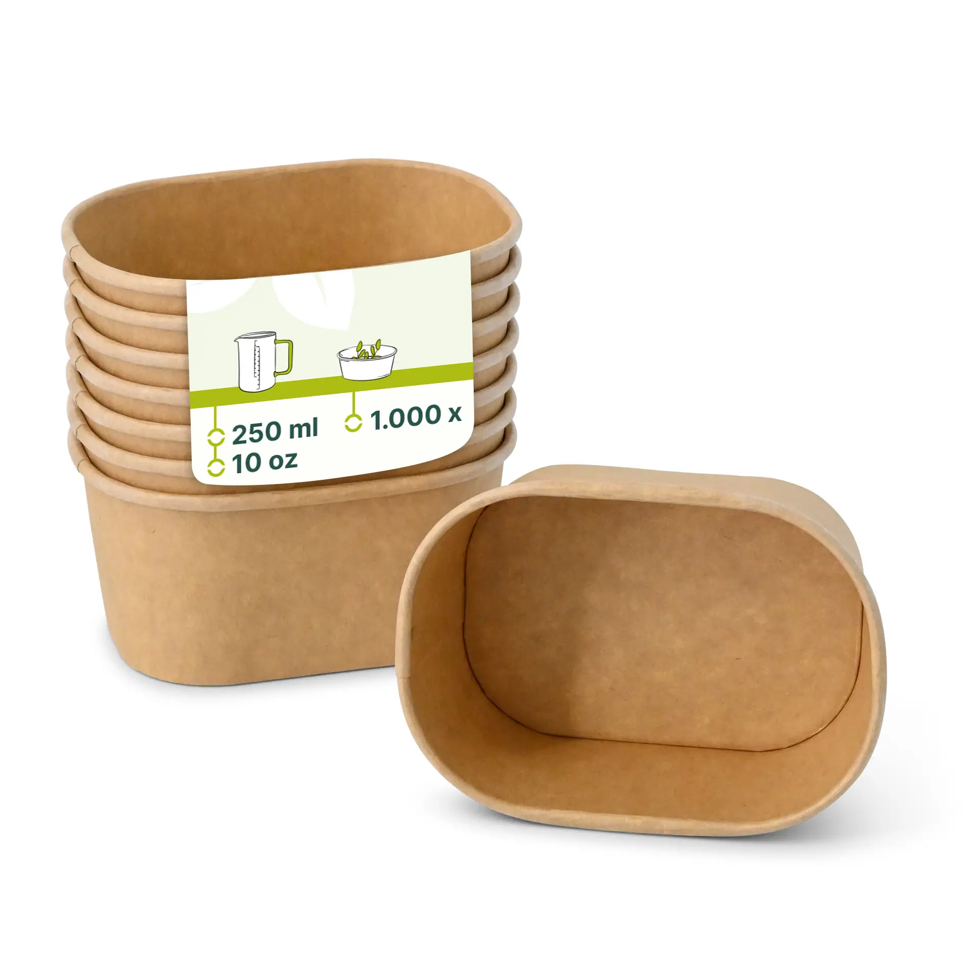 Verpakkingsbeker 250 ml, 11 x 8 x 5 cm, bruin, rechthoekig Verpakkingsbeker 250 ml, 11 x 8 x 5 cm, bruin, rechthoekig