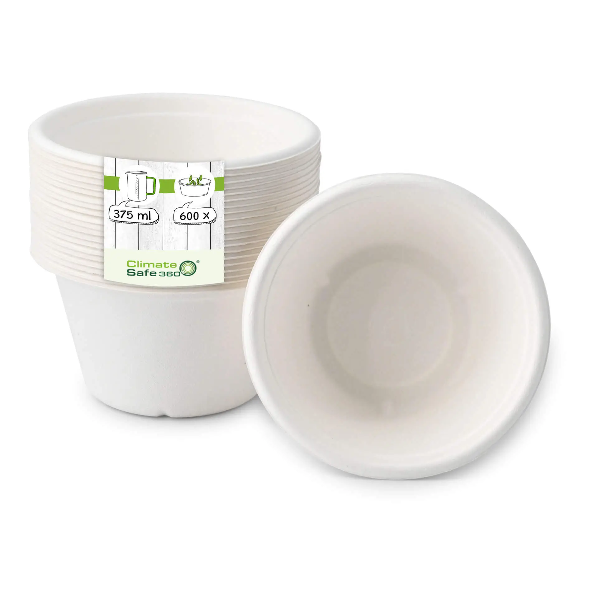 Soepbeker to go van suikerriet 375 ml / 13 oz, Ø 135 mm, wit