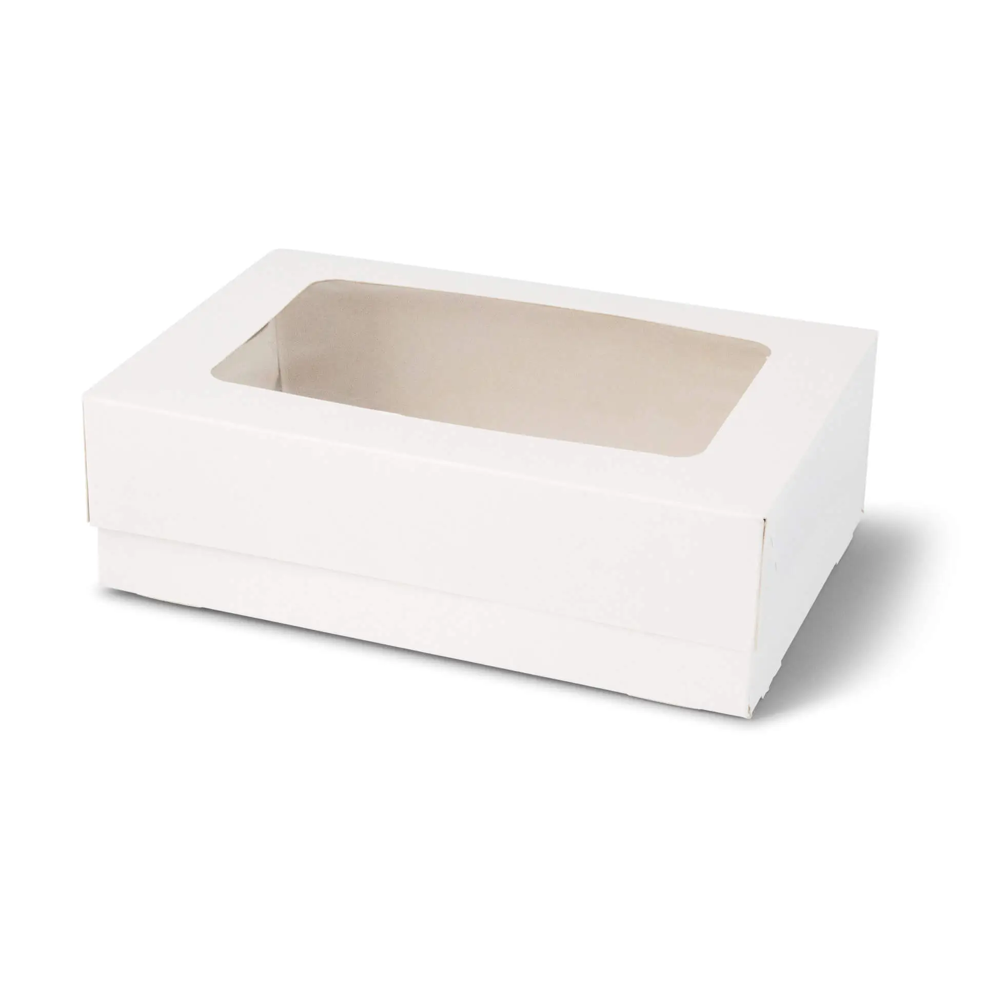 Cupcake-dozen (6 stuks), cellulosevenster, wit