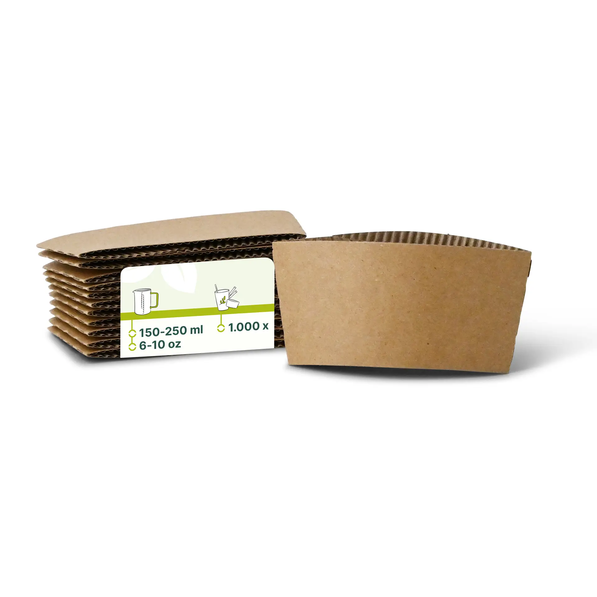 Kartonnen bekerhulzen voor 150 / 200 / 250 ml papieren beker, kraft Kartonnen bekerhulzen voor 150 / 200 / 250 ml papieren beker, kraft