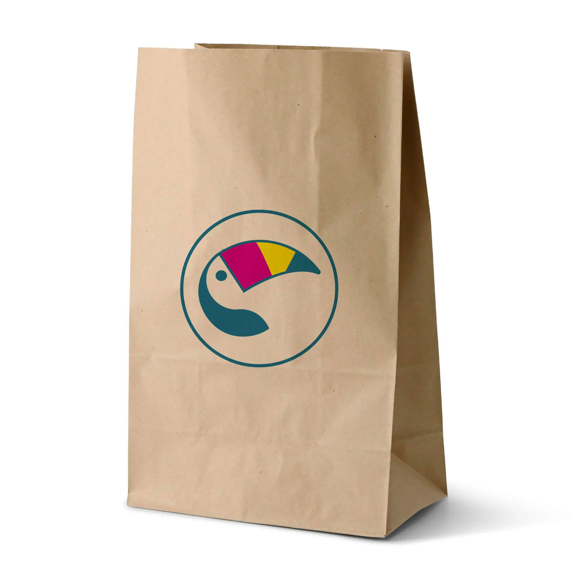 Bedrukte papieren zakken (zonder handvat), bruin, M – 22 x 12 x 36 cm Bedrukte papieren zakken (zonder handvat), bruin, M – 22 x 12 x 36 cm