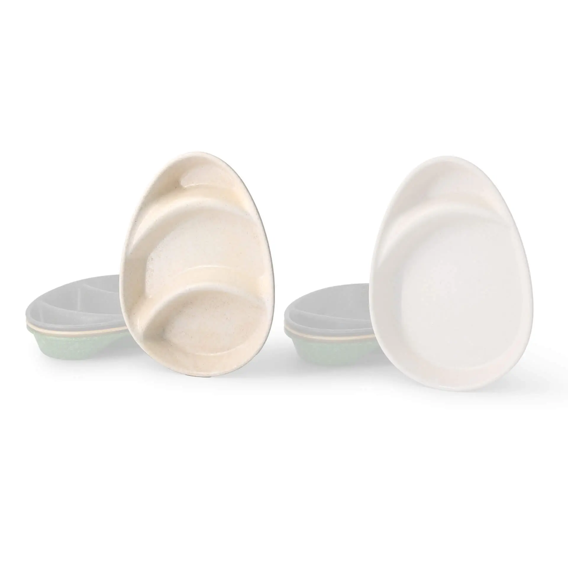 | 2 VOOR 1 | Herbruikbaar menubord merways-Plate 27,5 x 20 x 3,5 cm, 3 compartimenten, cashew / roomwit