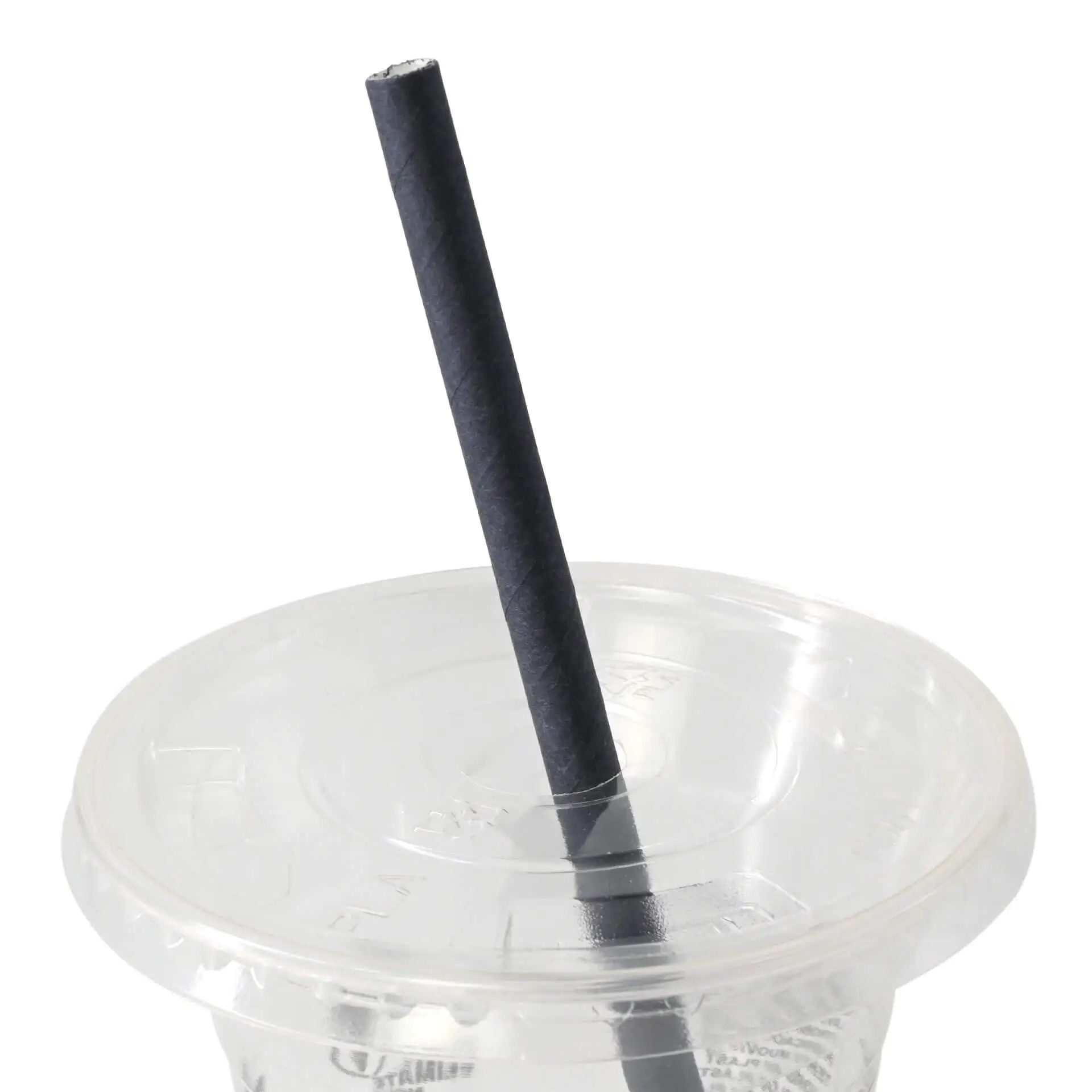 Cocktail rietjes van papier 15 cm, Ø 0,7 cm, zwart
