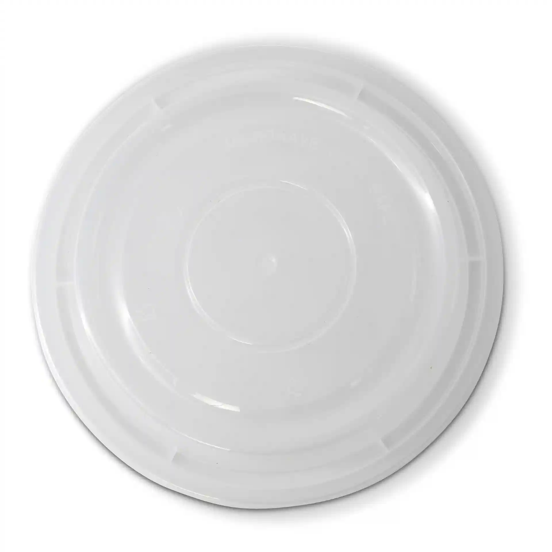 Transparante ronde deksel van polypropyleen, met een diameter van 160 mm en een hoogte van 15,2 mm.