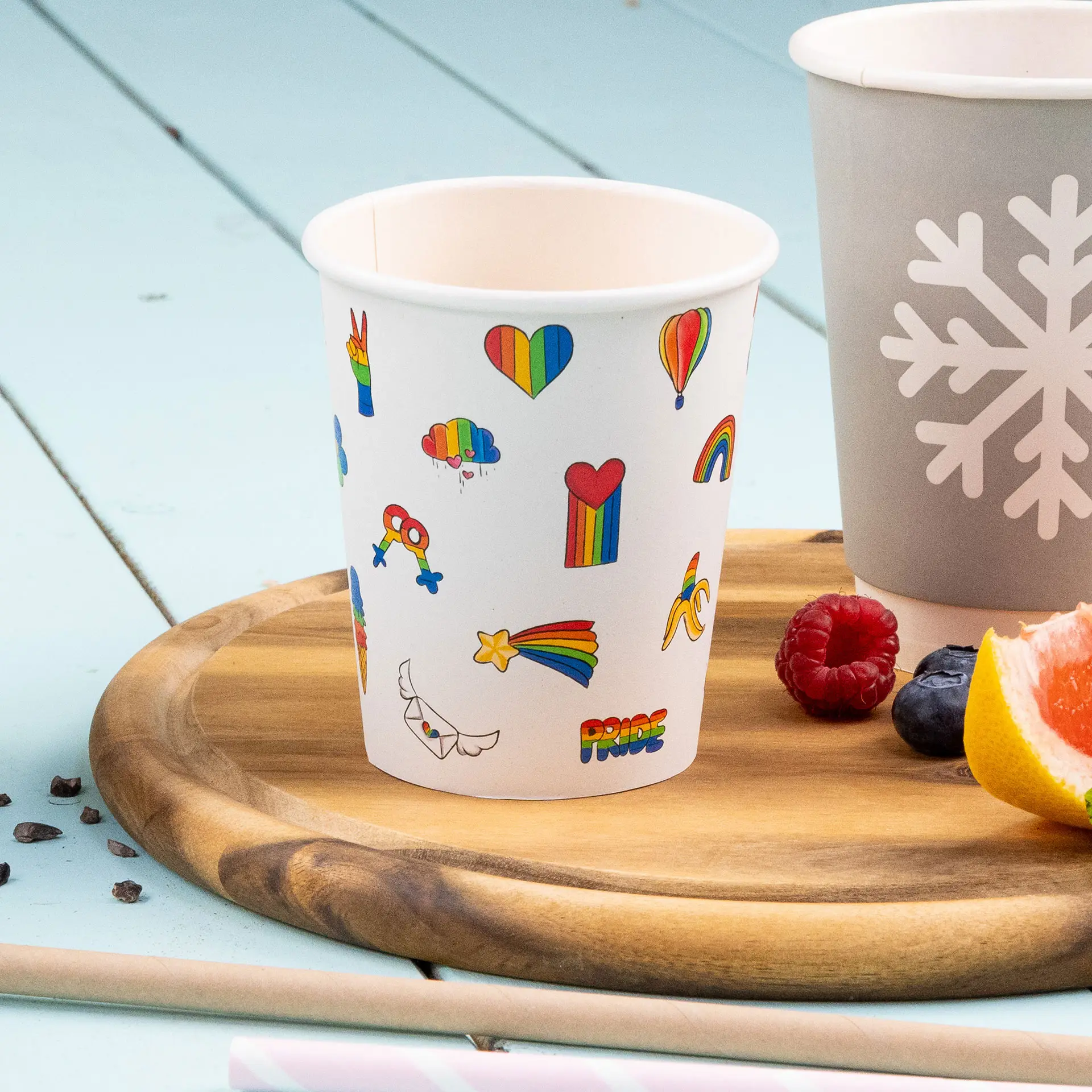Kartonnen beker bedrukt "Pride" (gelaagd) 200 ml / 8 oz, Ø 80 mm, wit con10034-01-0-pappbecher-bedruckt-pride-beschichtet-200-ml-8-oz-80-mm-weiss-6