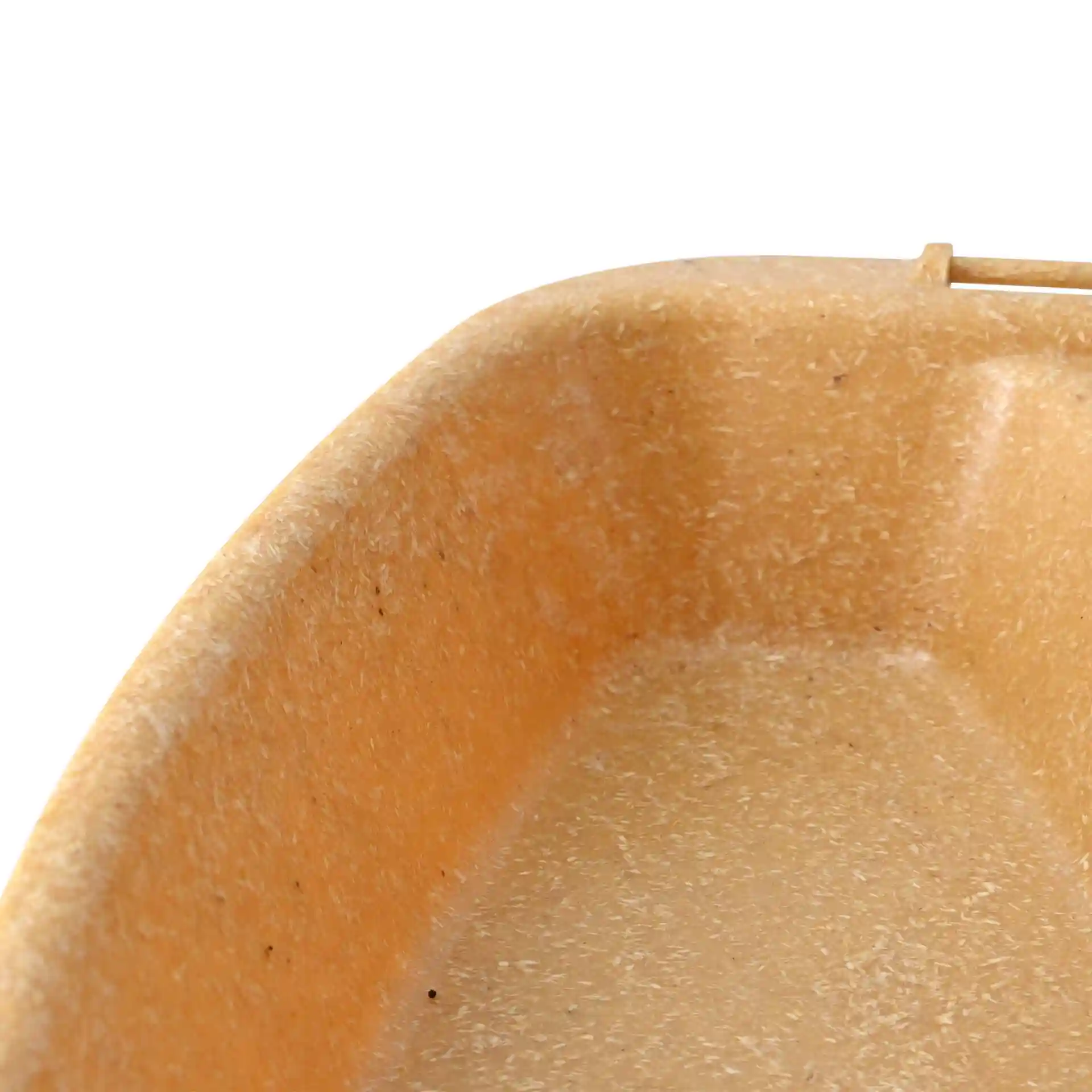 Diepe herbruikbare maaltijdcontainer met twee compartimenten, bruin bio-compoundmateriaal, afmetingen 24,5 x 20 x 4,5 cm.
