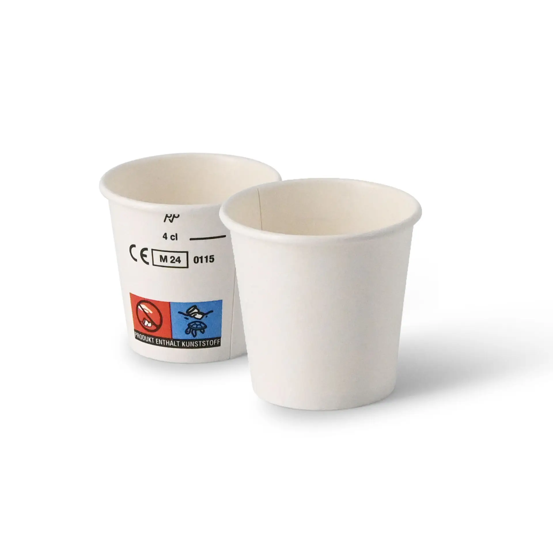 Shotbekers van papier (gecoat) 40 ml / 1,5 oz, wit