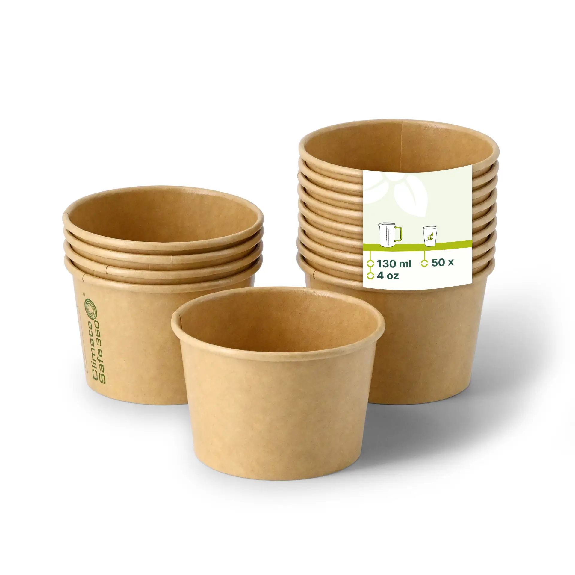 IJsbeker van karton 75 ml, max. 130 ml, Ø 76 mm, bruin