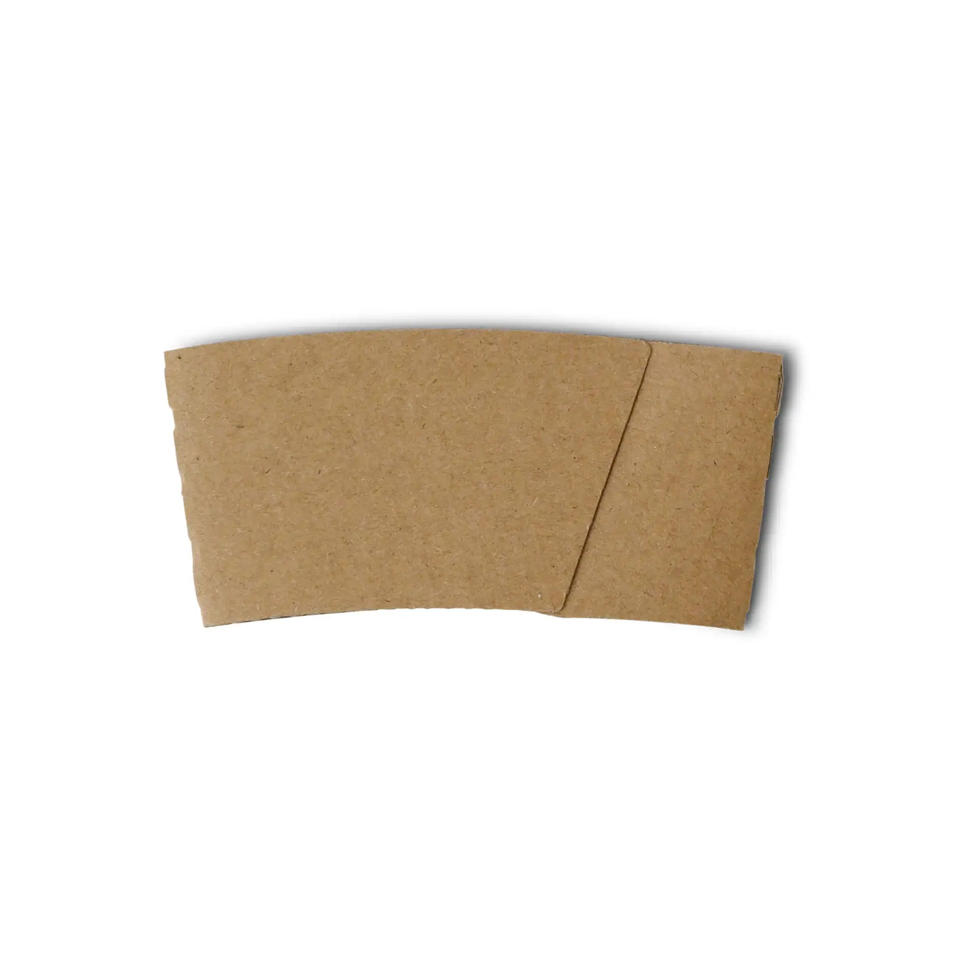 Bruine kartonnen sleeve voor 150, 200 of 250 ml papieren bekers, 53 mm hoog en 115 mm breed.