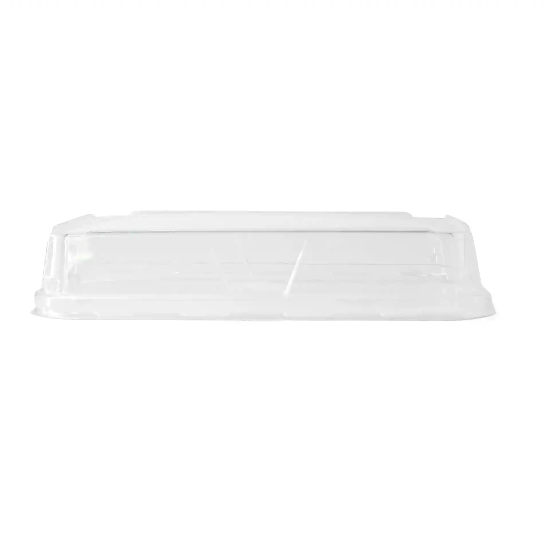 Transparant PET-deksel voor sushi-dozen, 18,5 x 13 cm, hoogte 3,5 cm.
