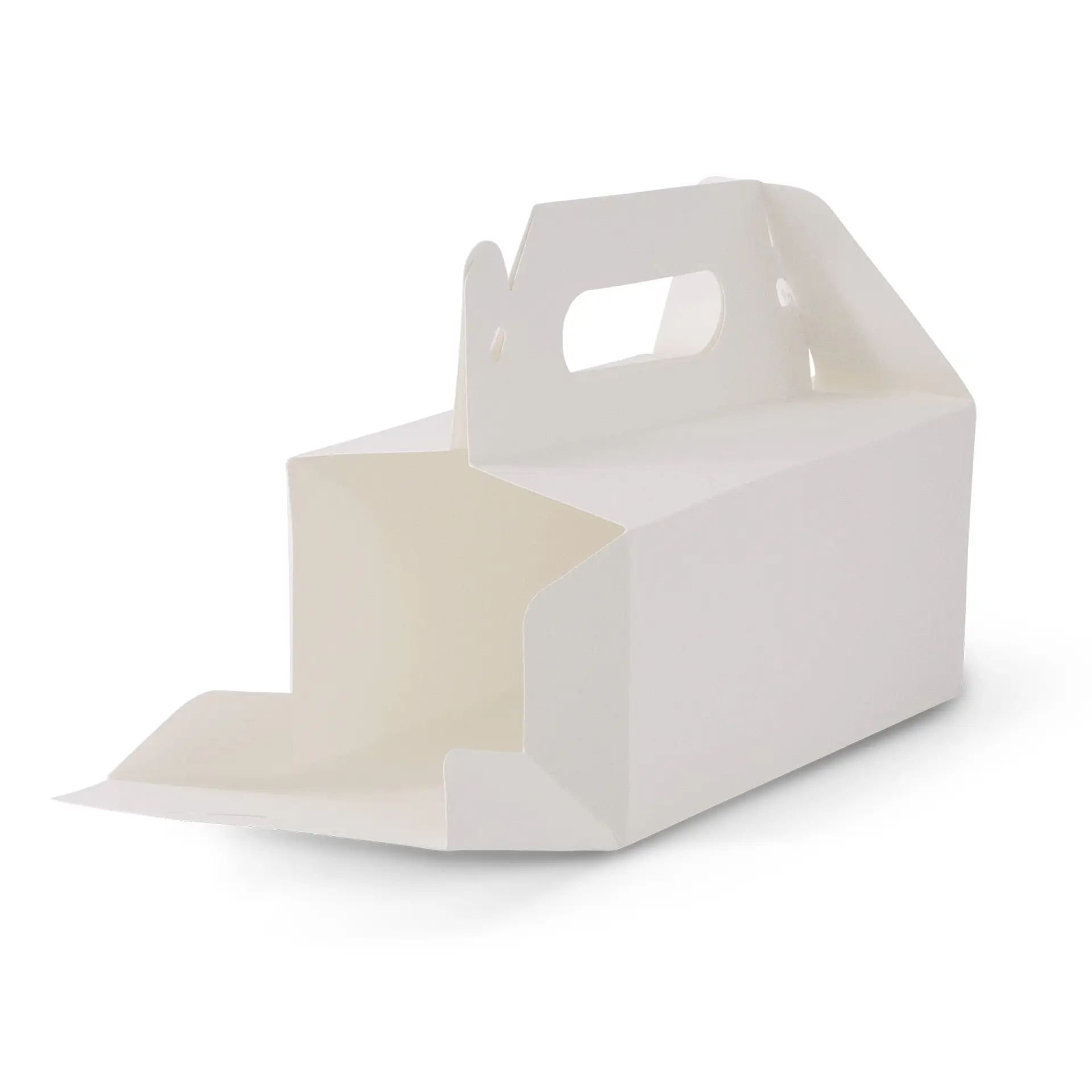 Kartonnen taartdoos met handvat S, 18 x 11 x 9 cm, wit, opvouwbaar