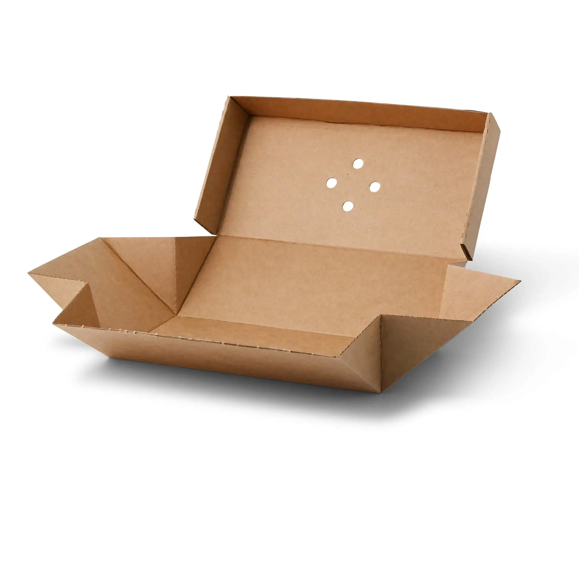 Take away dubbele burger container 24,4 x 12,2 x 10,2 cm, kraftkarton, inklapbaar