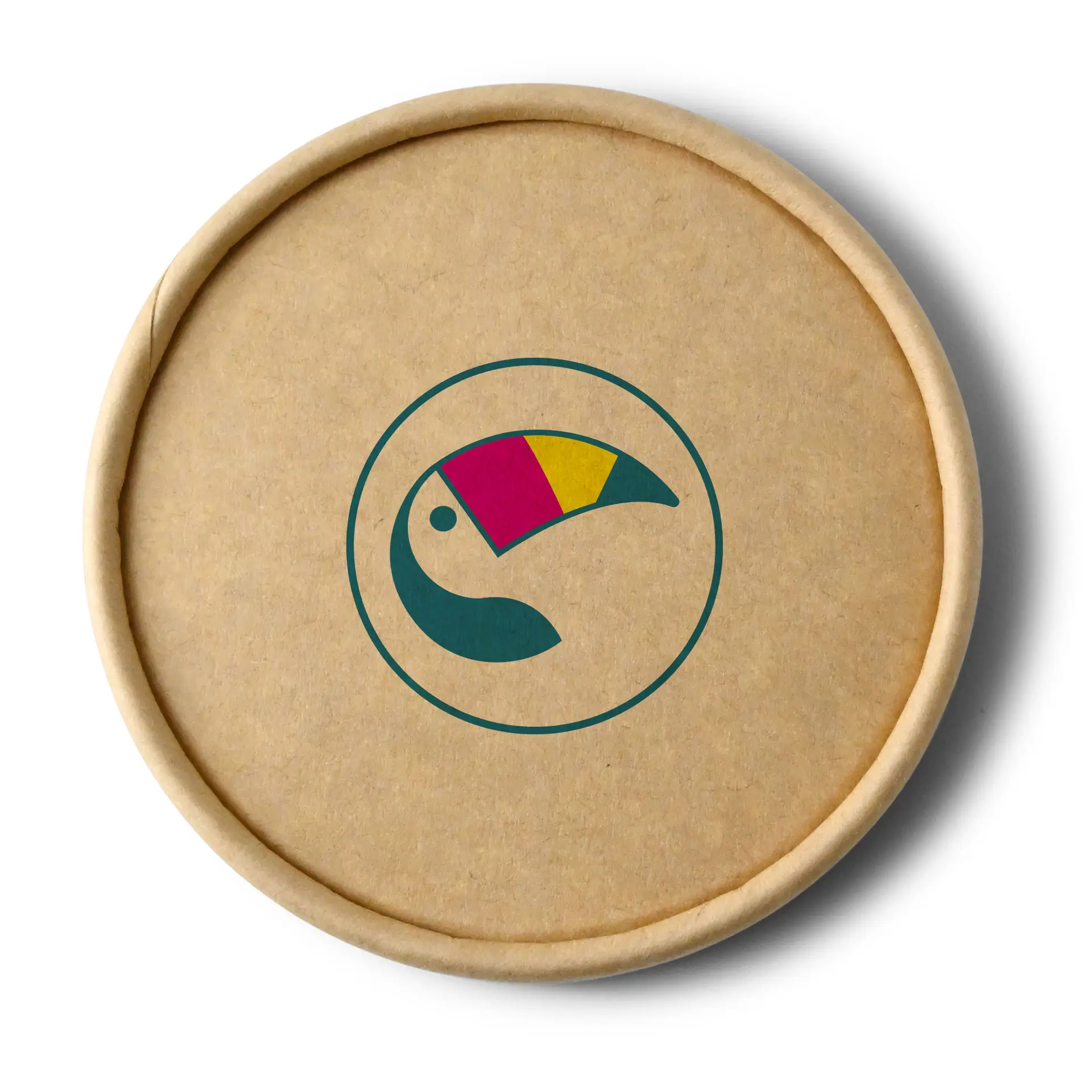 Bedrukte deksels voor ijsbekers, ⌀ 85 mm, bruin, PE-coating Bedrukte deksels voor ijsbekers, ⌀ 85 mm, bruin, PE-coating