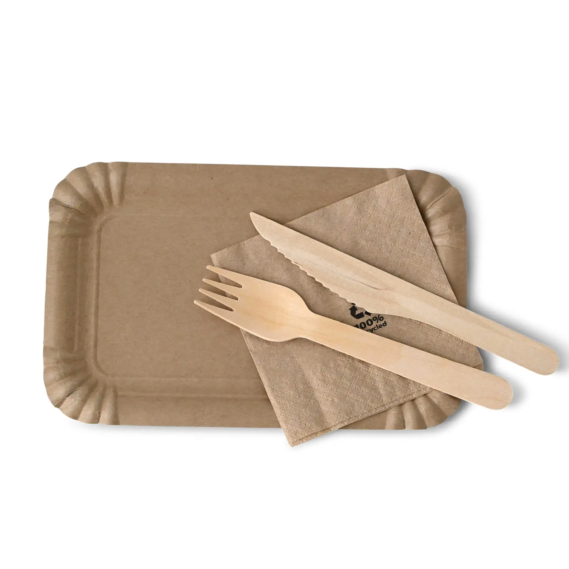 Papieren bordjes 13 x 20 cm, bruin, rechthoekig dtw06012-pappteller-13-x-20-cm-braun-rechteckig-4