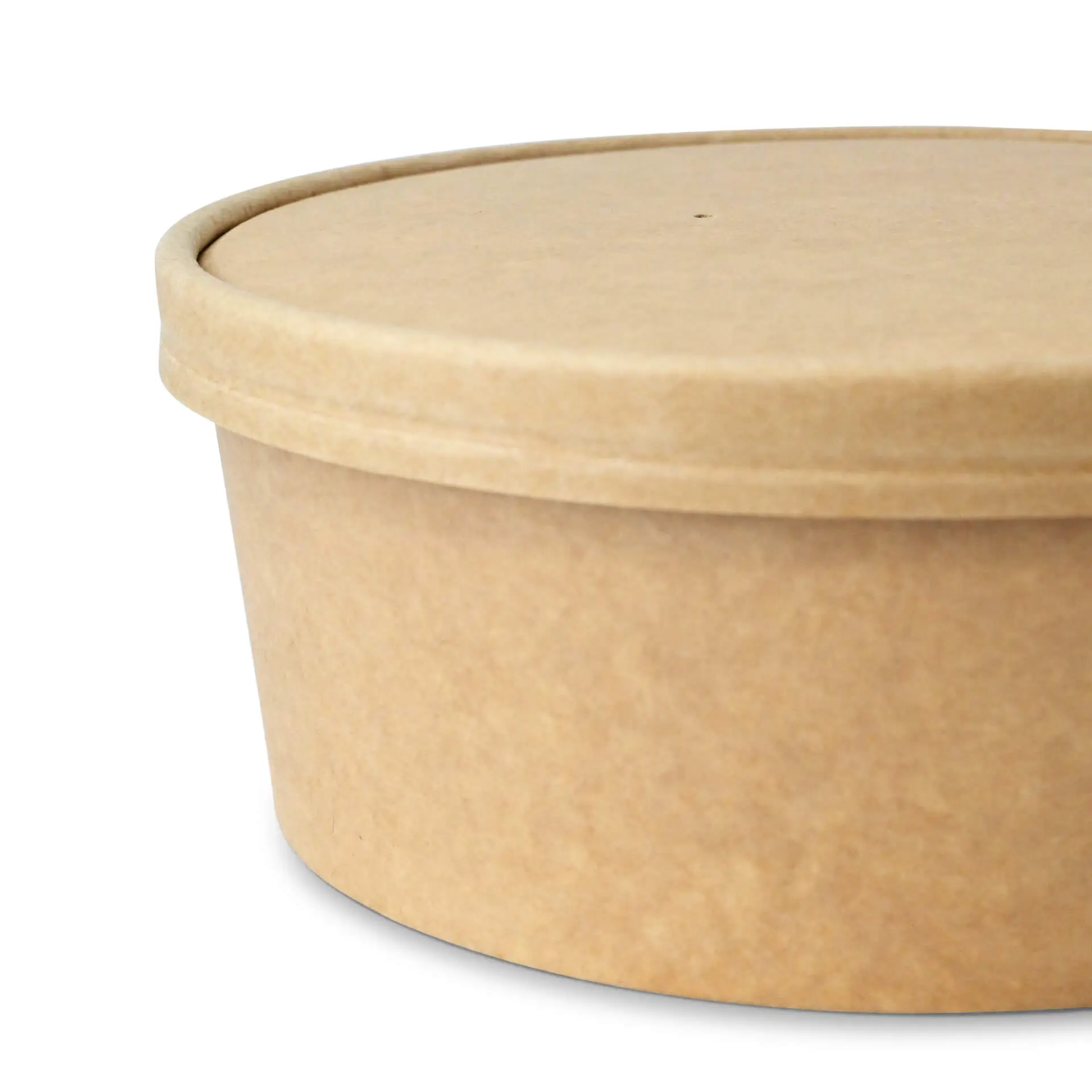 Kartonnen deksel met membraan (gecoat) Ø 185 mm, bruin, rond (voor kartonnen schalen) Kartonnen deksel met membraan (gecoat) Ø 185 mm, bruin, rond (voor kartonnen schalen)