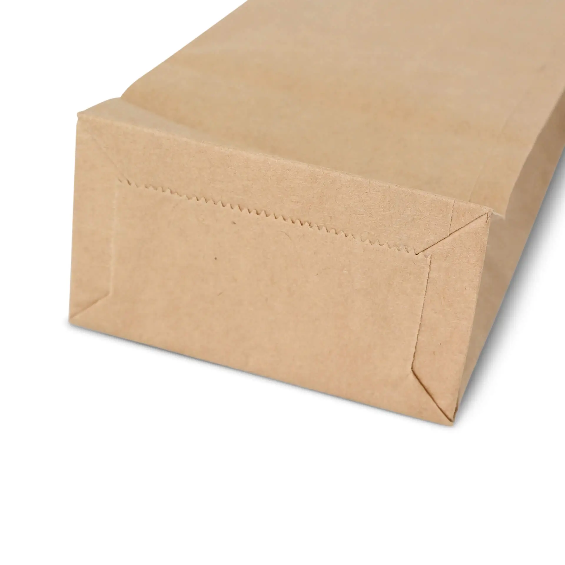 Blokbodemzakken met venster XS, 7,5 x 4,5 x 24 cm, bruin, clipband