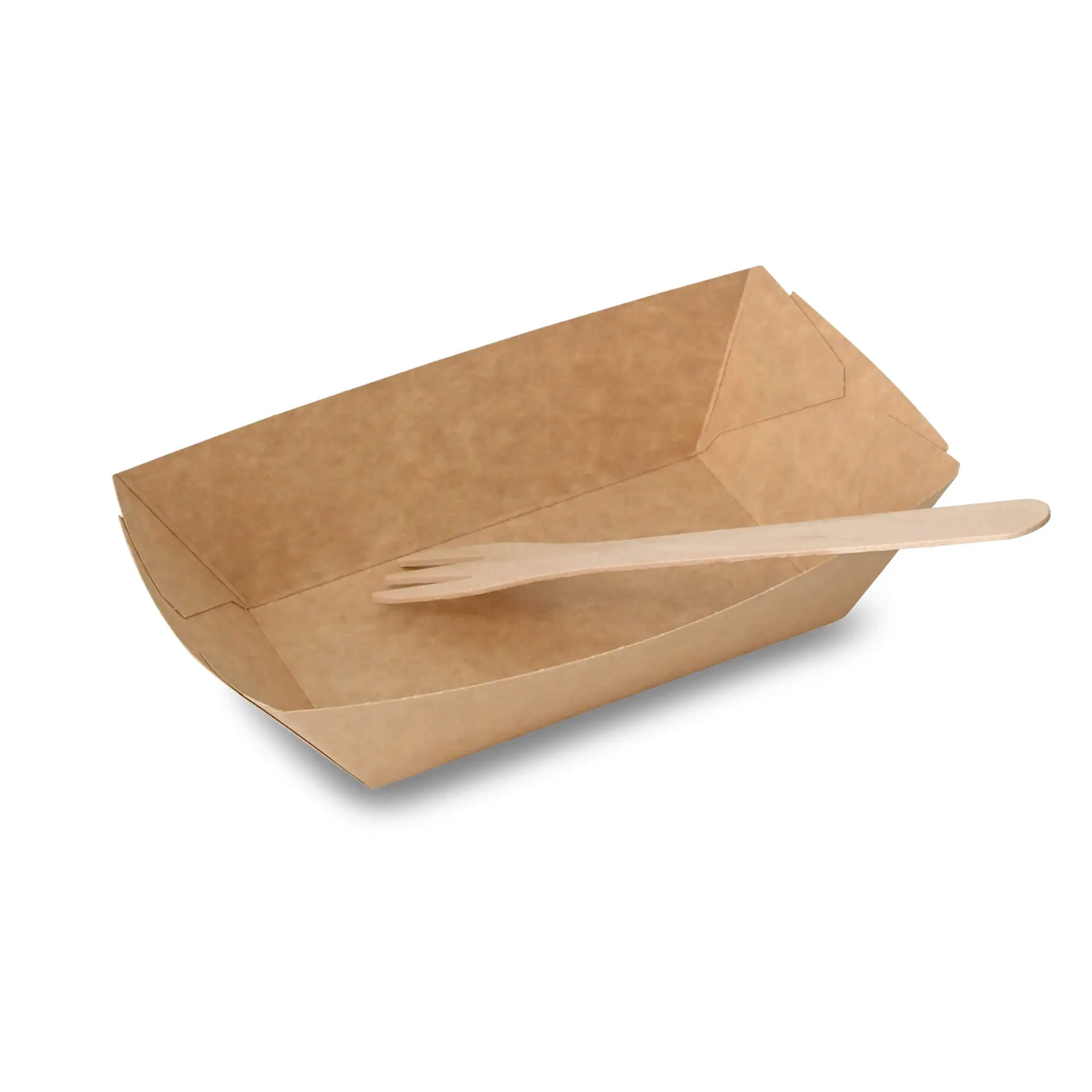 Snackkom van karton 500 ml, 21,5 x 16 x 5 cm, bruin