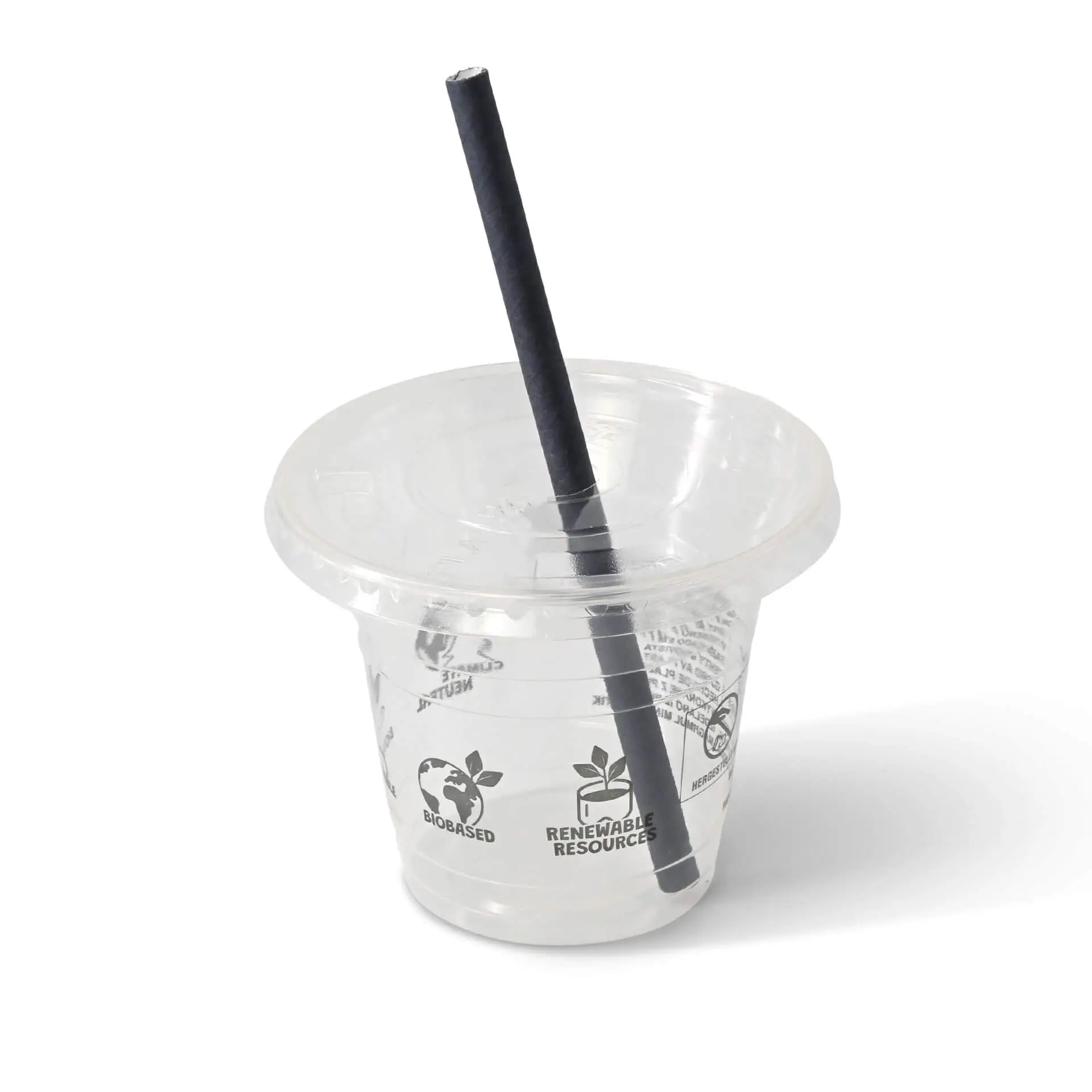 Cocktail rietjes van papier 15 cm, Ø 0,7 cm, zwart