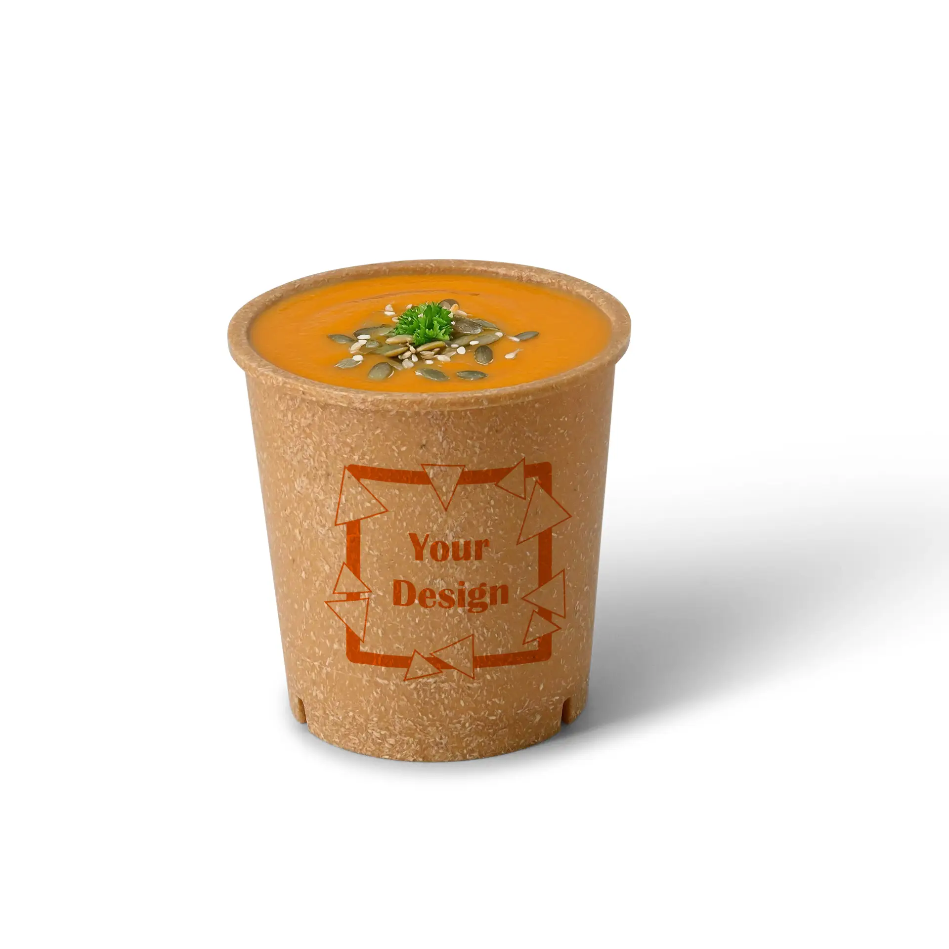 Reusable bekers bedrukken "merways Cup" 400 ml, Ø 95 mm, karamel / bruin