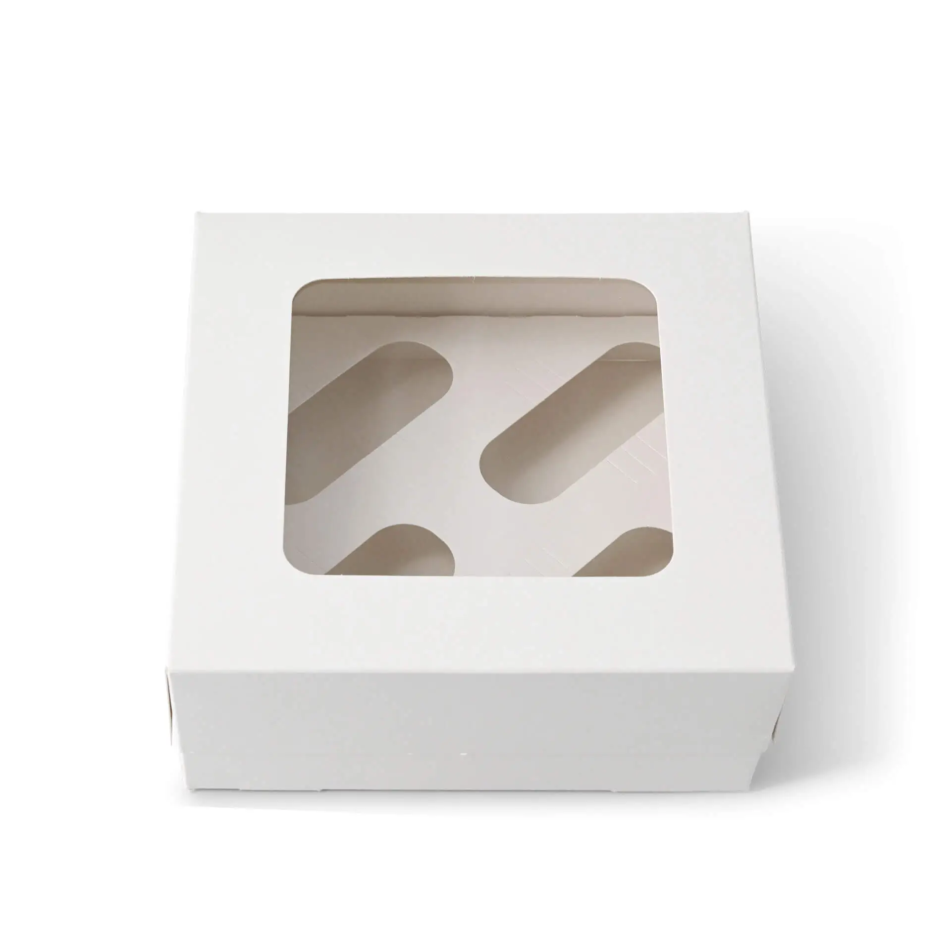 Cupcake-dozen (4 stuks), cellulosevenster, wit Cupcake-dozen (4 stuks), cellulosevenster, wit