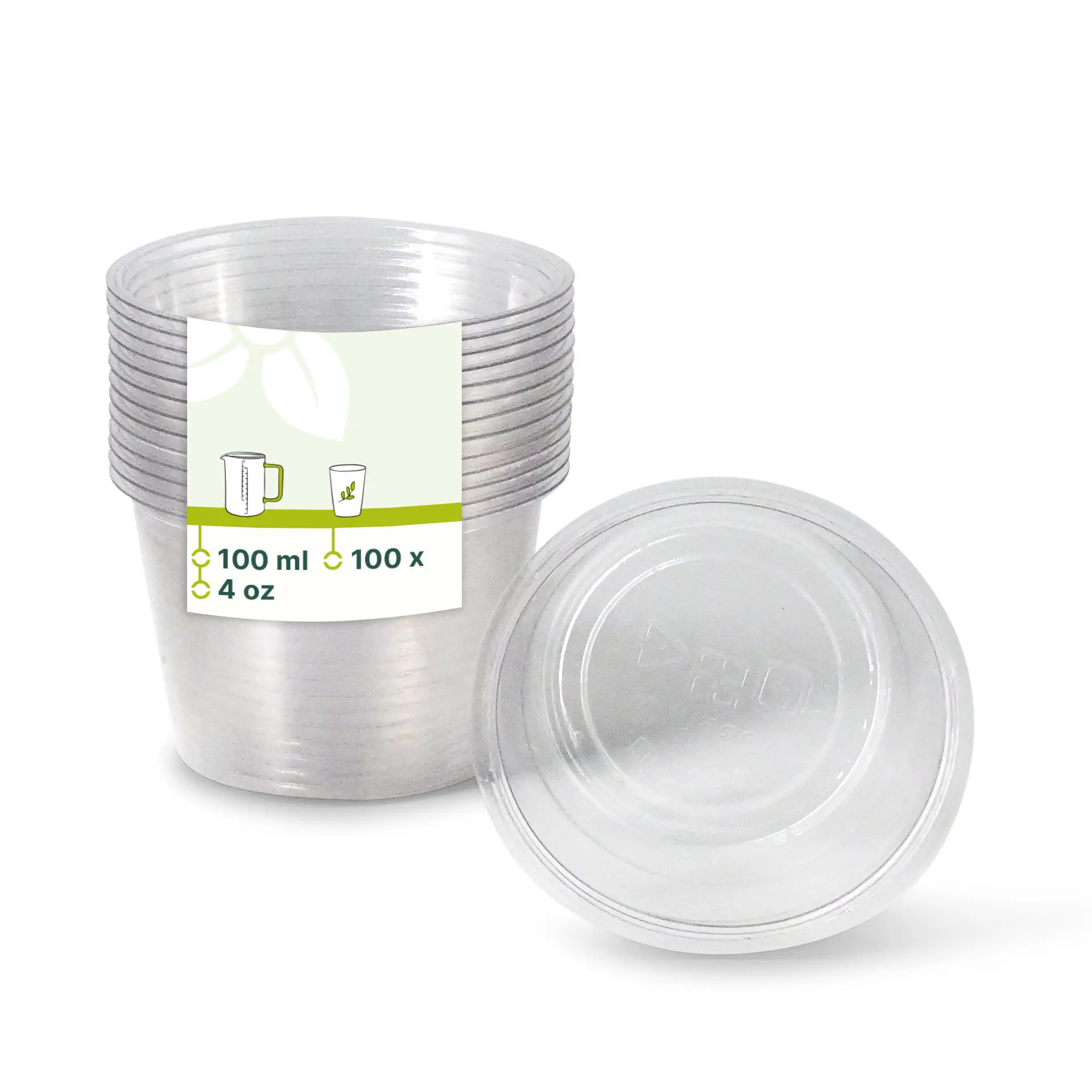 PLA Portiebekers 100 ml / 3,5 oz, Ø 70 mm, transparant, rond dfc024801-portionsbecher-aus-pla-100-ml-70-mm-klar-rund