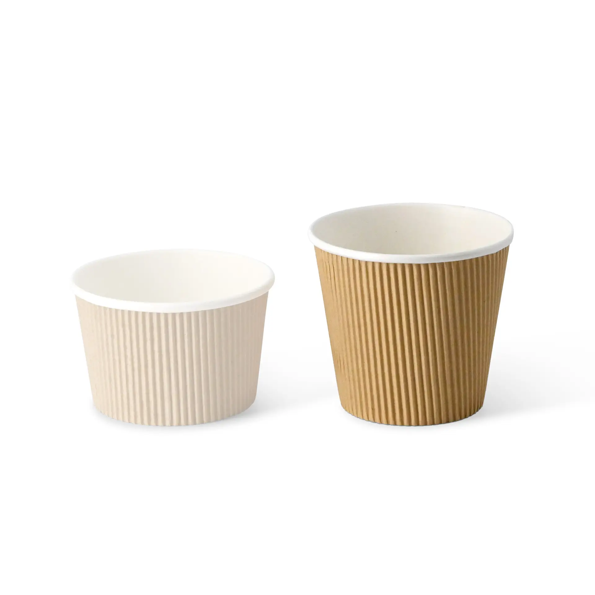 Soepbeker to go van karton (bio-gecoat), geribbeld, 500 ml / 19 oz, Ø 116 mm, bruin
