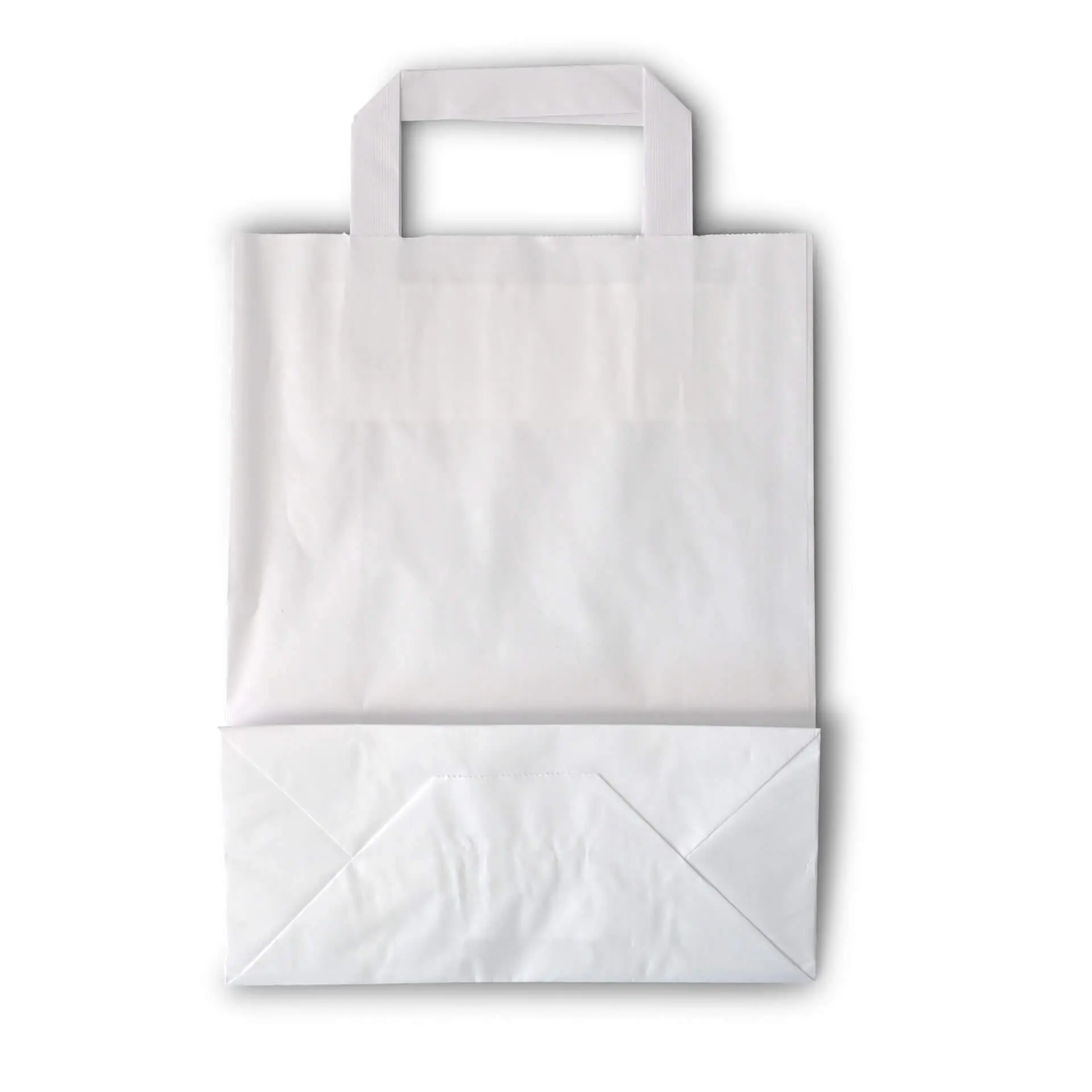Papieren draagtassen van kraftpapier M, 22 x 10 x 28 cm, wit