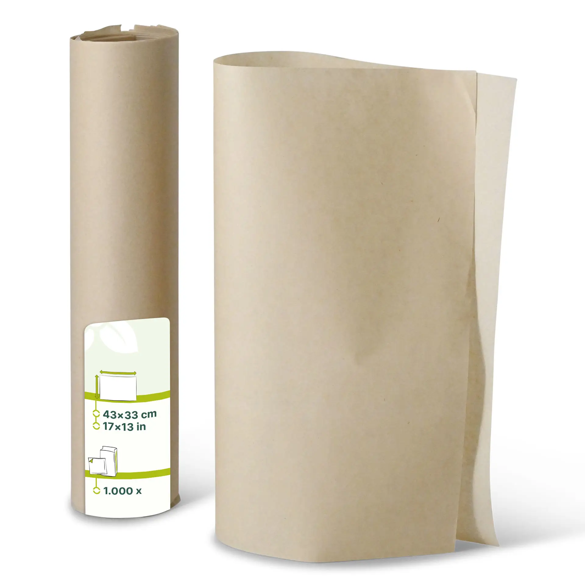 Verpakkingspapier, vellen 43 x 33 cm, bruin dre02270-einschlagpapier-zuschnitte-43-x-33-cm-braun