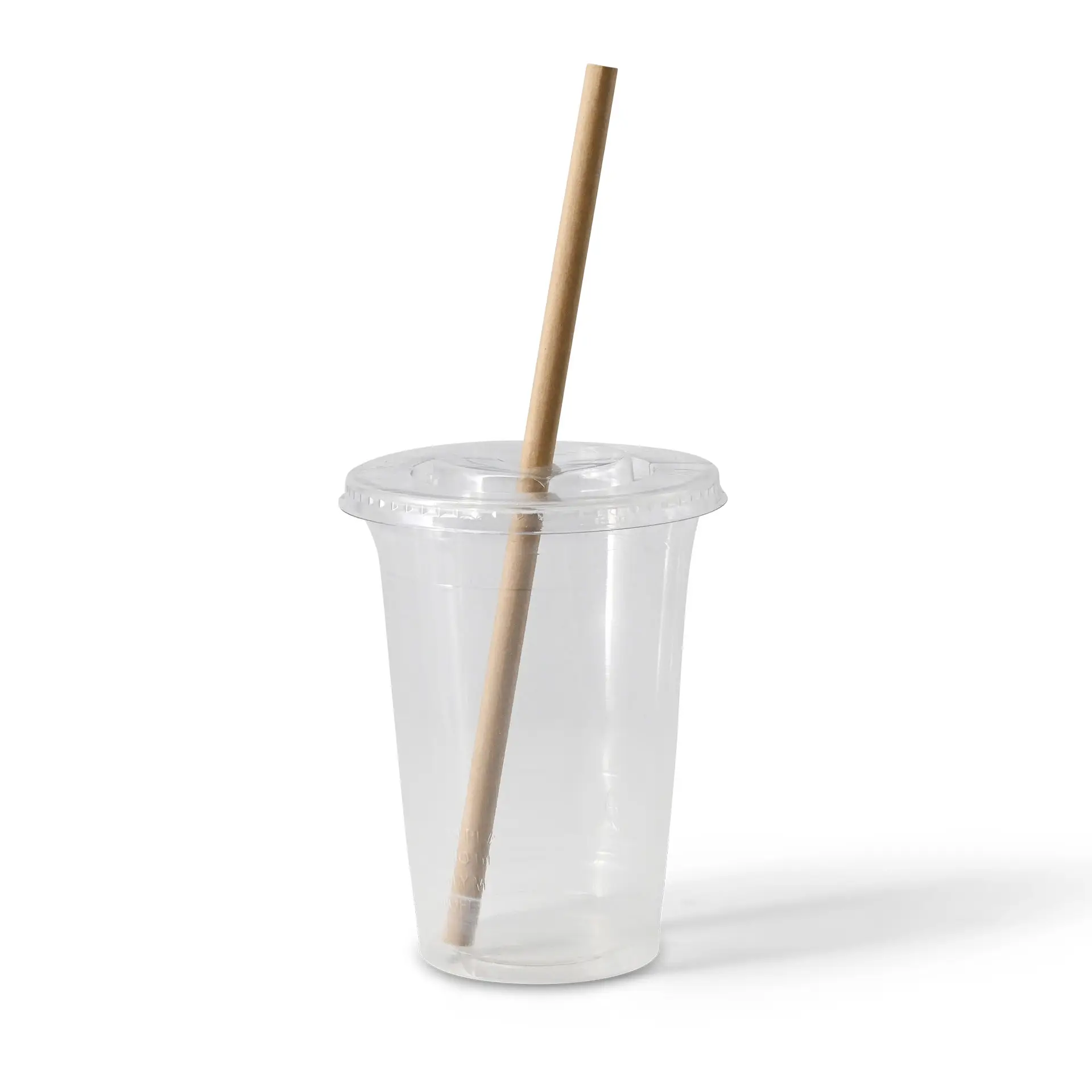 Jumbo papieren rietje 23 cm, Ø 0,8 cm, bruin, verticaal gerold