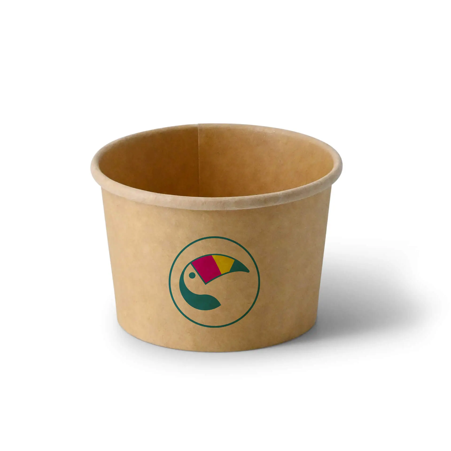 Soepbeker to go bedrukken, bruin, 200 ml, Ø 90 mm, PLA-gecoat