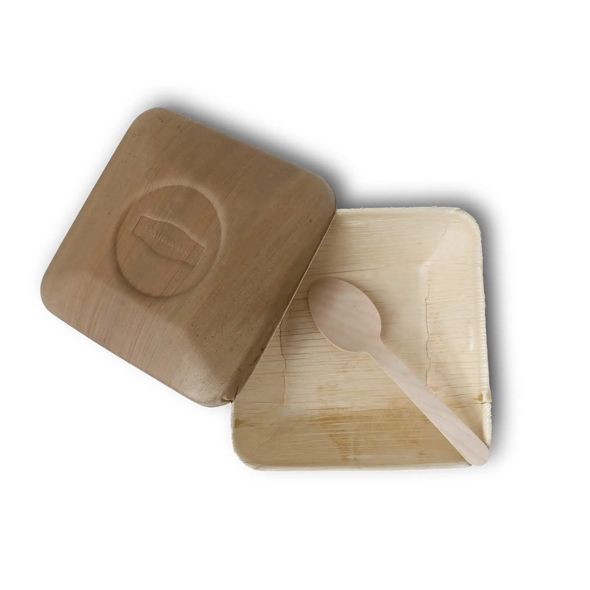 Palmblad kommen "Palmware®" 800 ml, met deksel, vierkant
