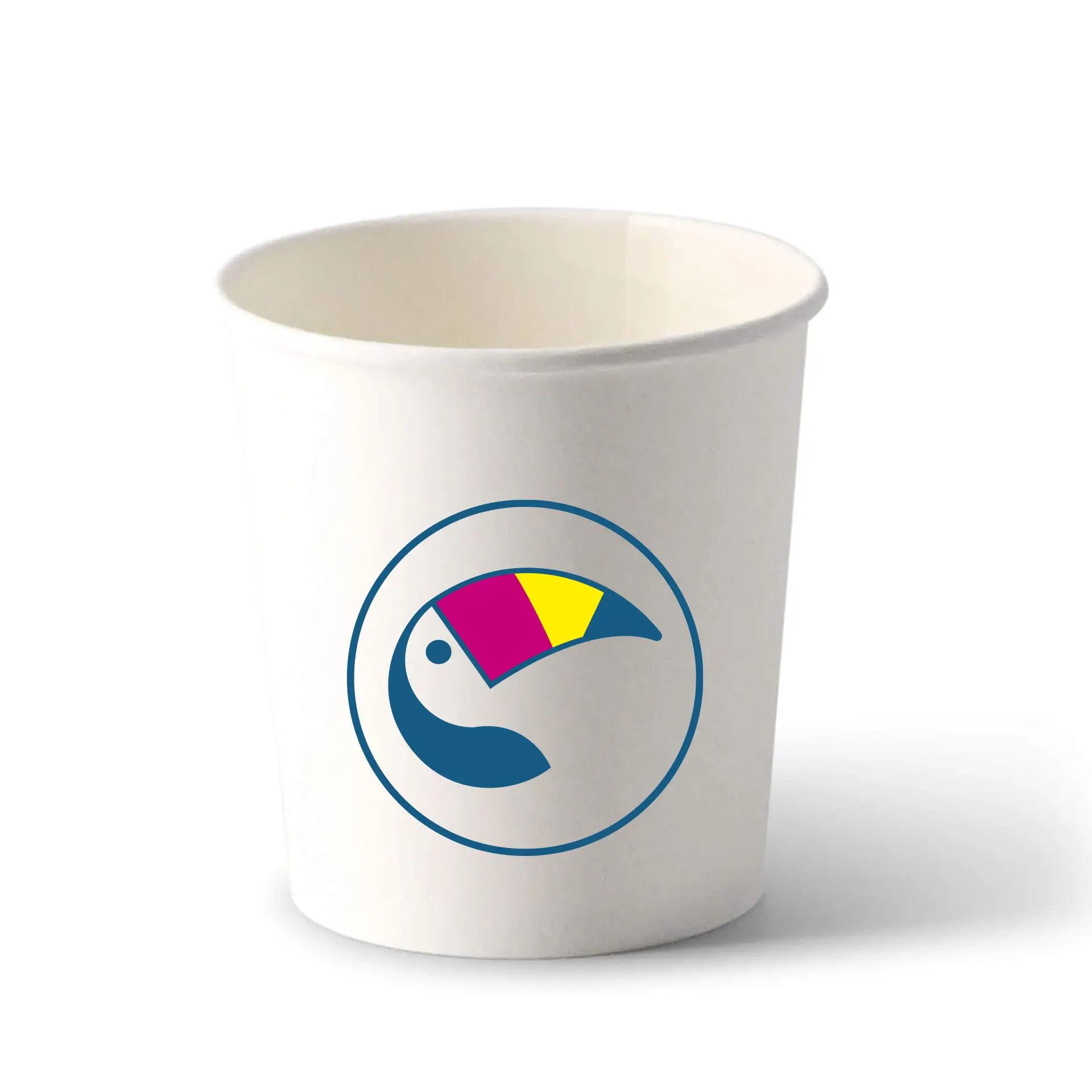 Soepbeker to go bedrukken, wit, 400 ml, Ø 95 mm, PE-gecoat
