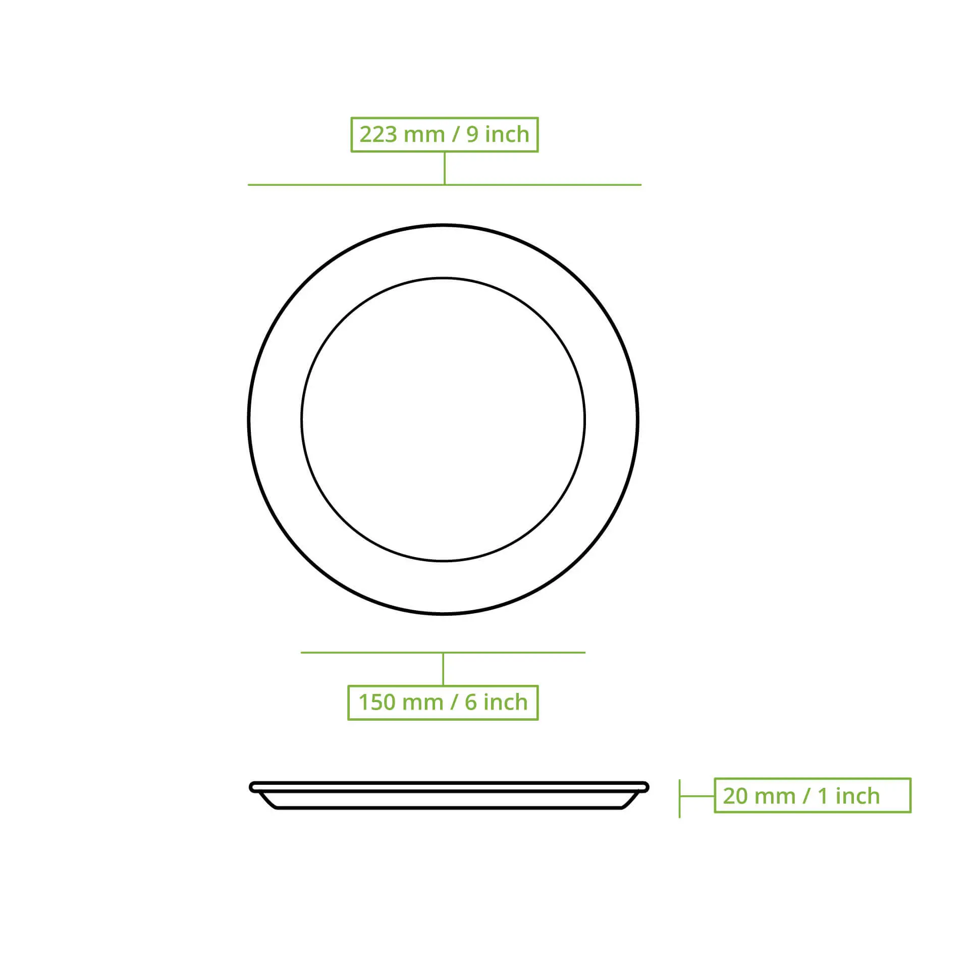 Suikerrietborden Ø 22 cm, rond Suikerrietborden Ø 22 cm, rond