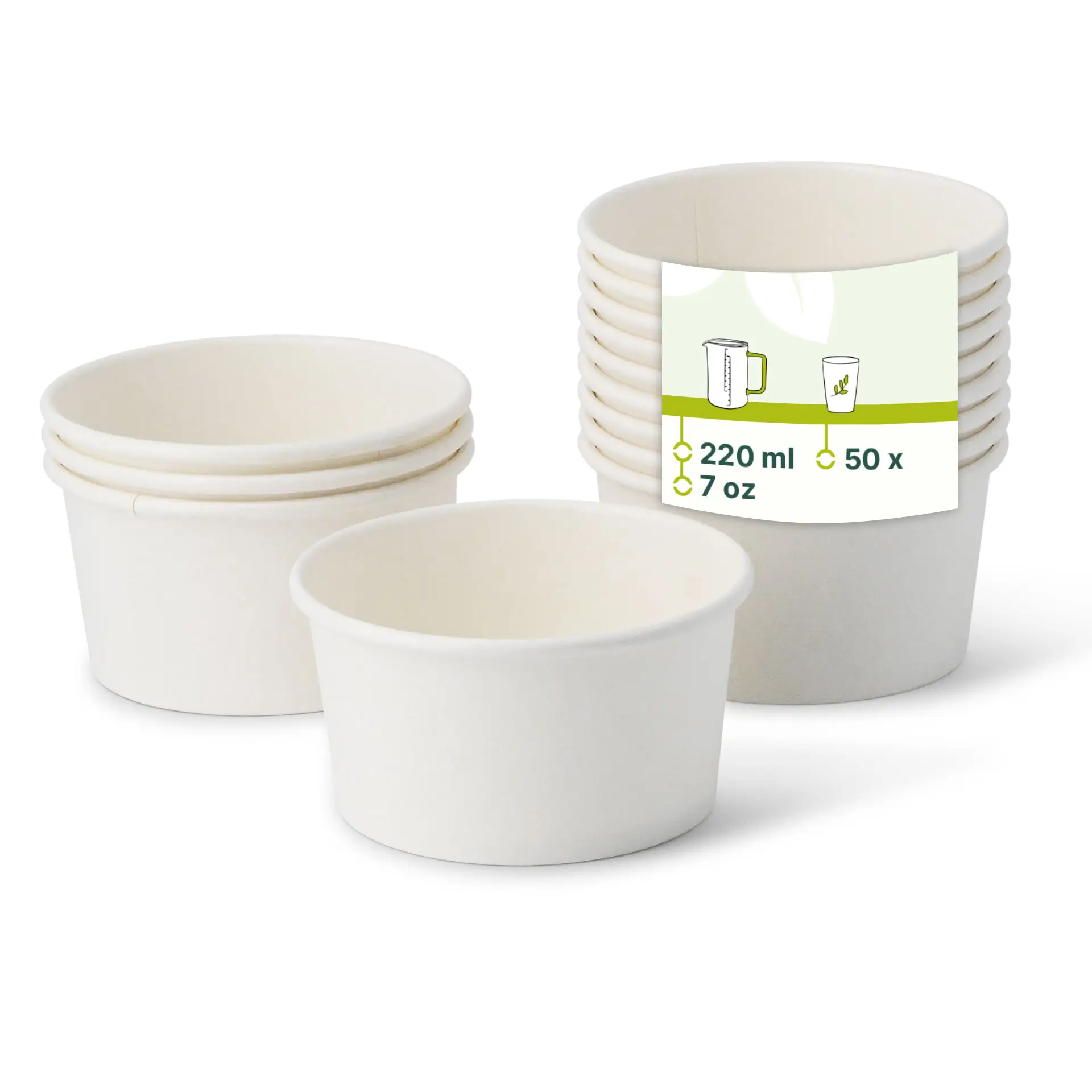 IJsbeker van karton S, 150 ml, 6 oz / max. 220 ml, 7,5 oz, Ø 92 mm, wit IJsbeker van karton S, 150 ml, 6 oz / max. 220 ml, 7,5 oz, Ø 92 mm, wit