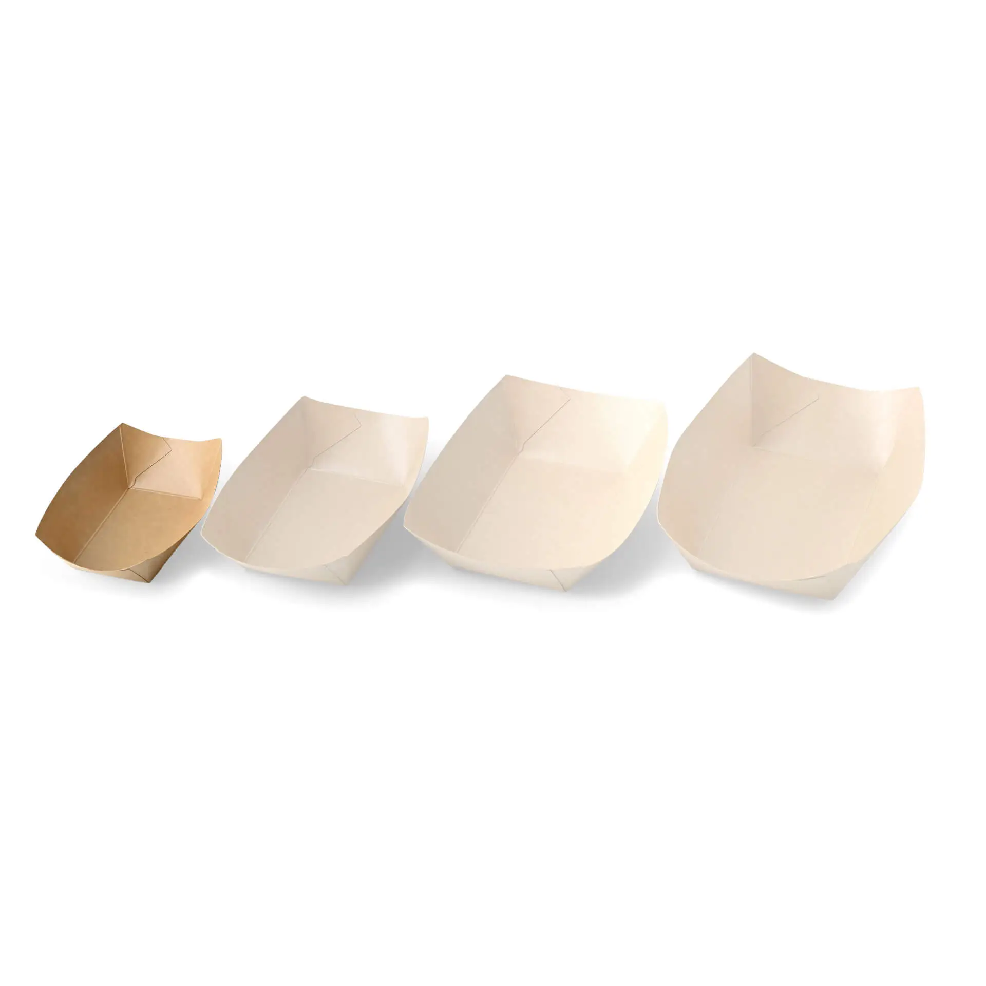 Snackbakje van karton (gecoat) 200 ml, 13 x 10 x 3 cm, bruin