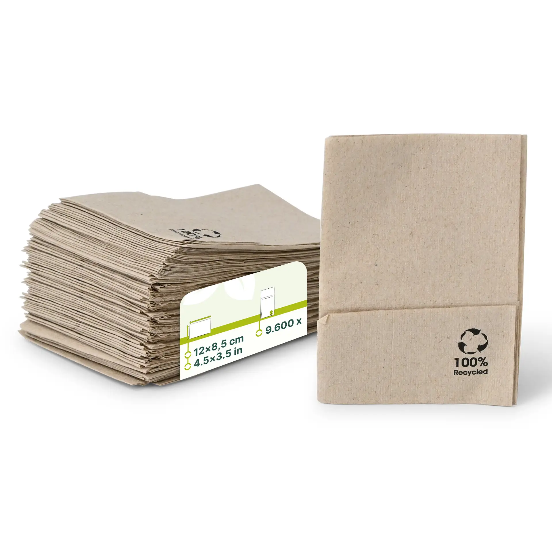 IJsservetten, ongebleekt, 12 x 8,5 cm, 1-laags, gevouwen IJsservetten, ongebleekt, 12 x 8,5 cm, 1-laags, gevouwen