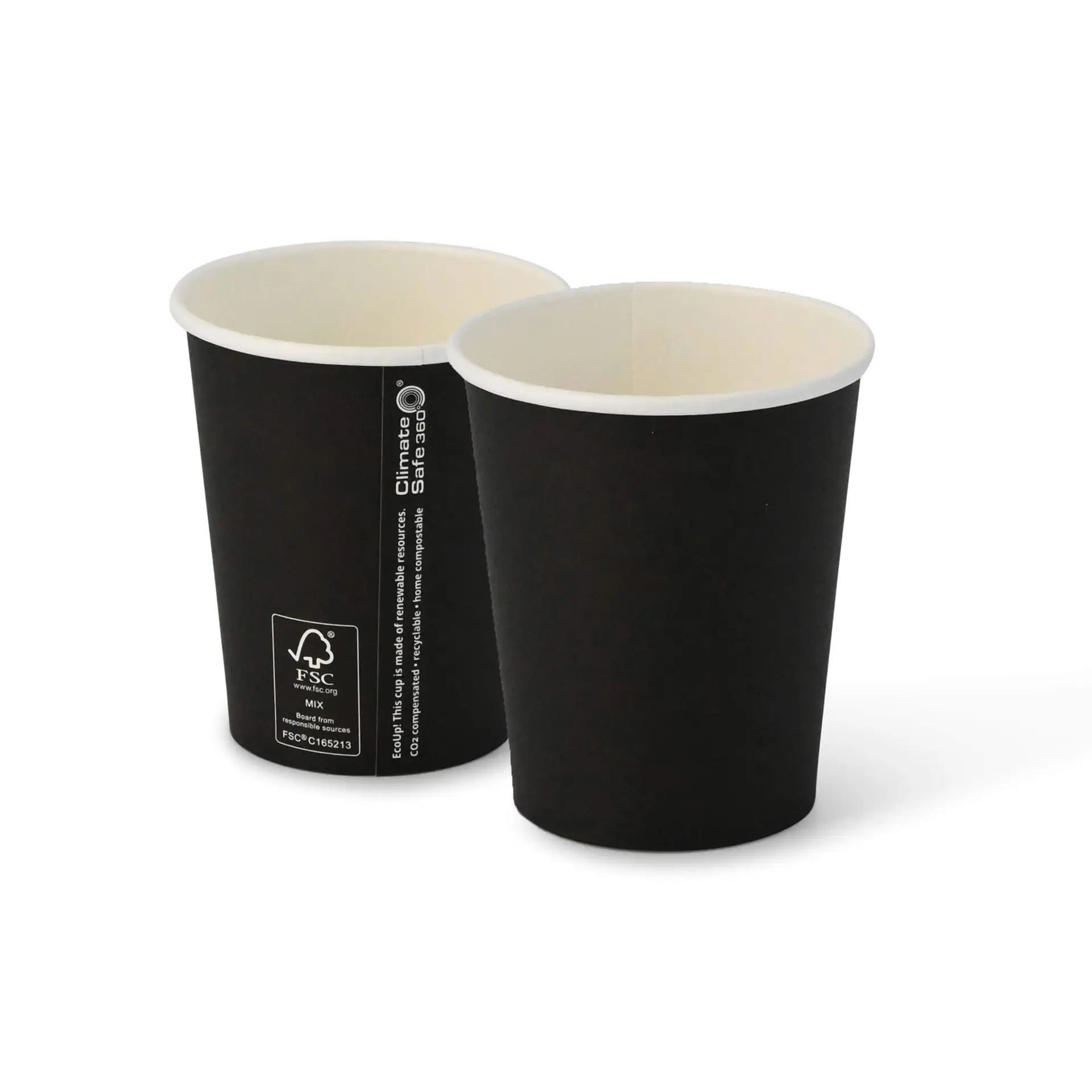 Kartonnen beker 200 ml / 8 oz, Ø 80 mm, zwart