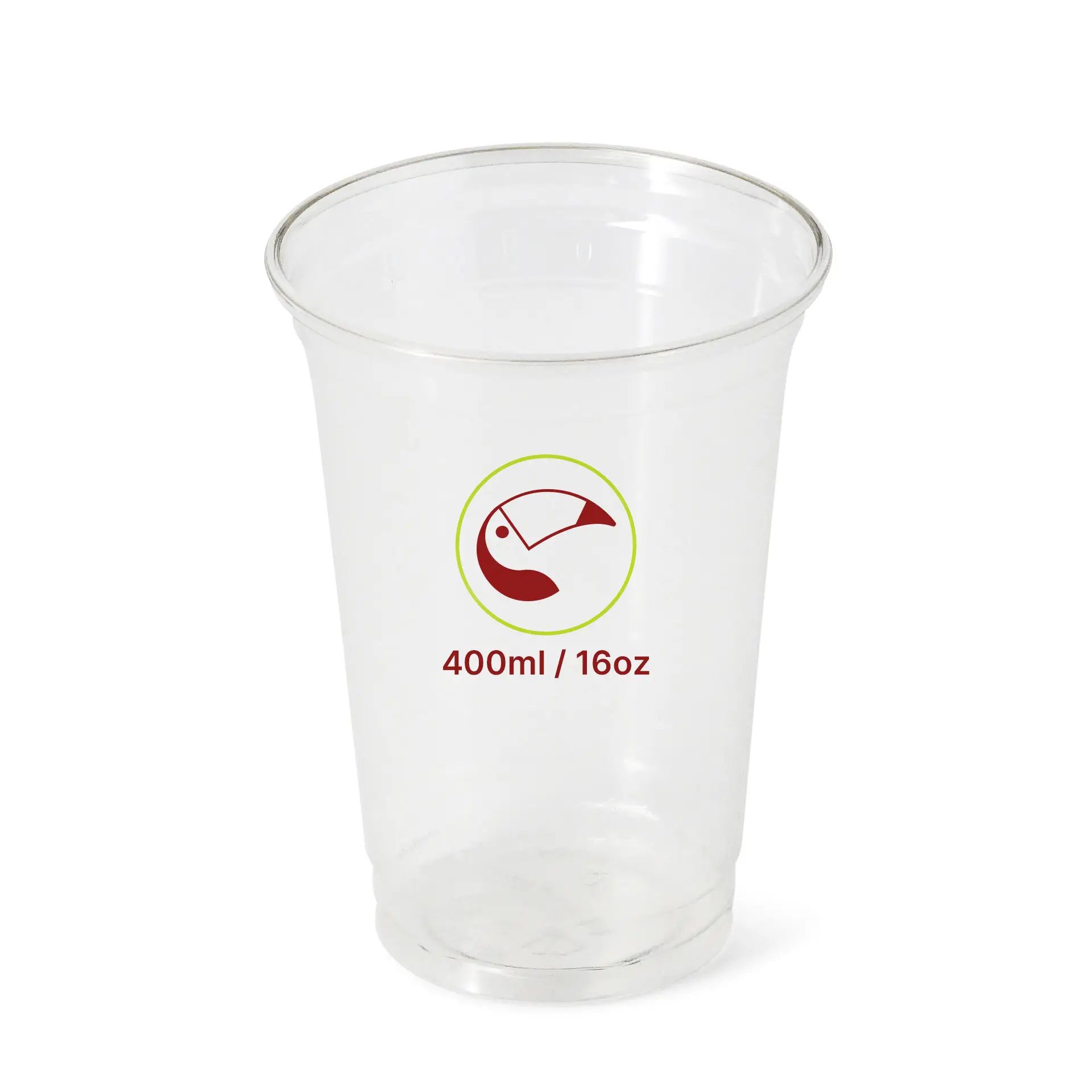 Bedrukte plastic bekers 400 ml / 16 oz, transparant, rPET
