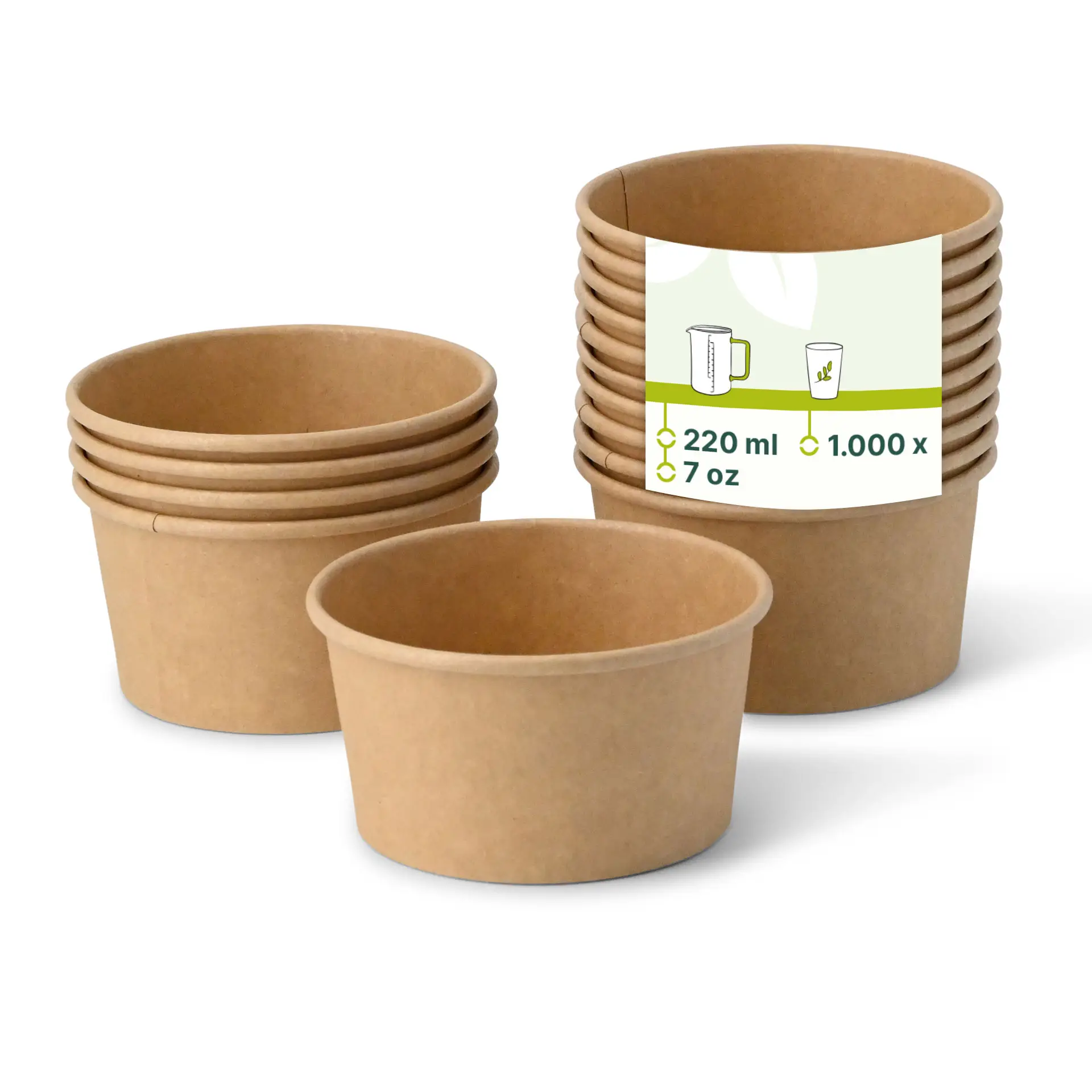 IJsbekers Karton S (gecoat) 150 ml, max. 220 ml, Ø 92 mm, Bruin IJsbekers Karton S (gecoat) 150 ml, max. 220 ml, Ø 92 mm, Bruin